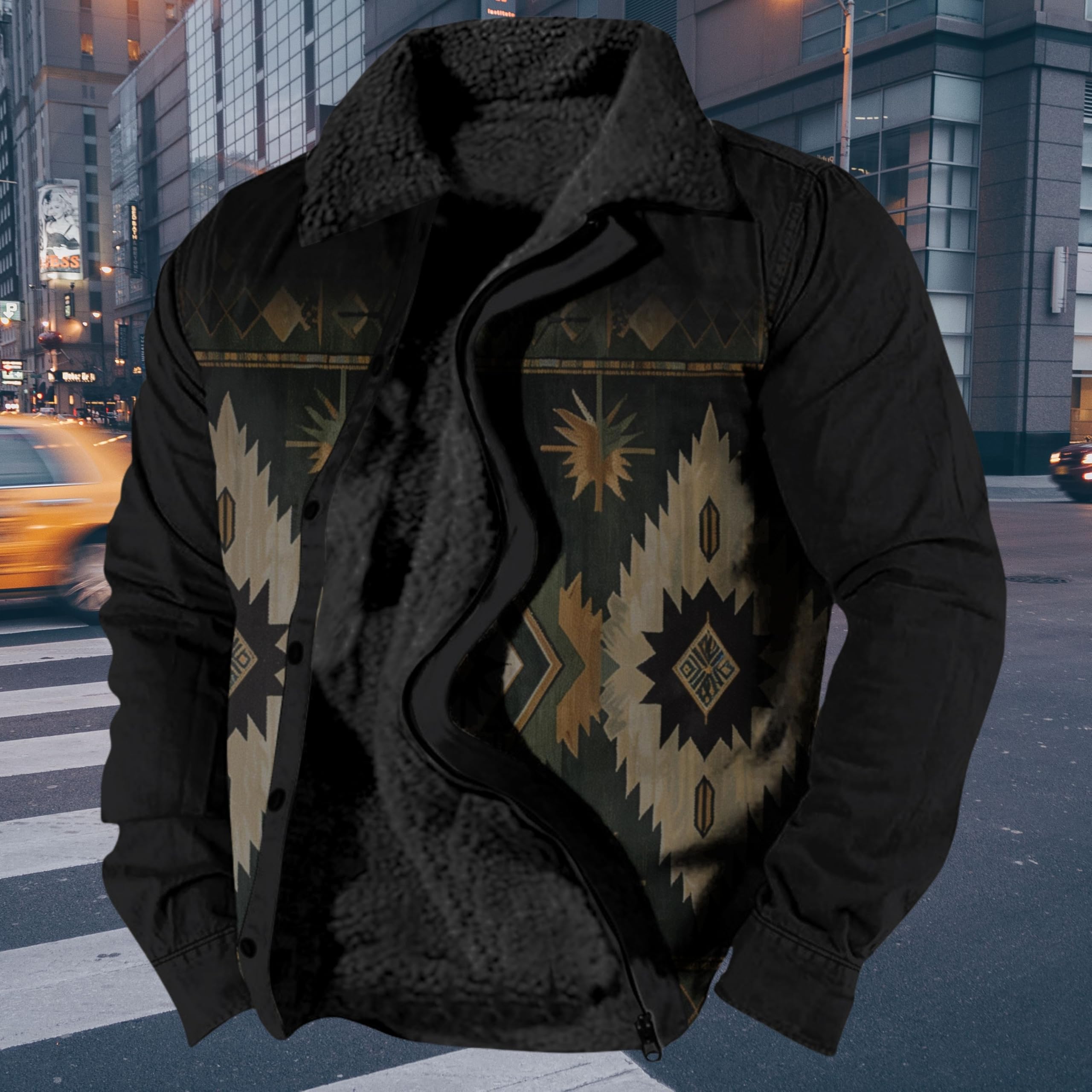 Foto 3 | Chaqueta Zocavia Western Aztec Fleece Para Hombre Otoño-invierno 2xl - Venta Internacional.