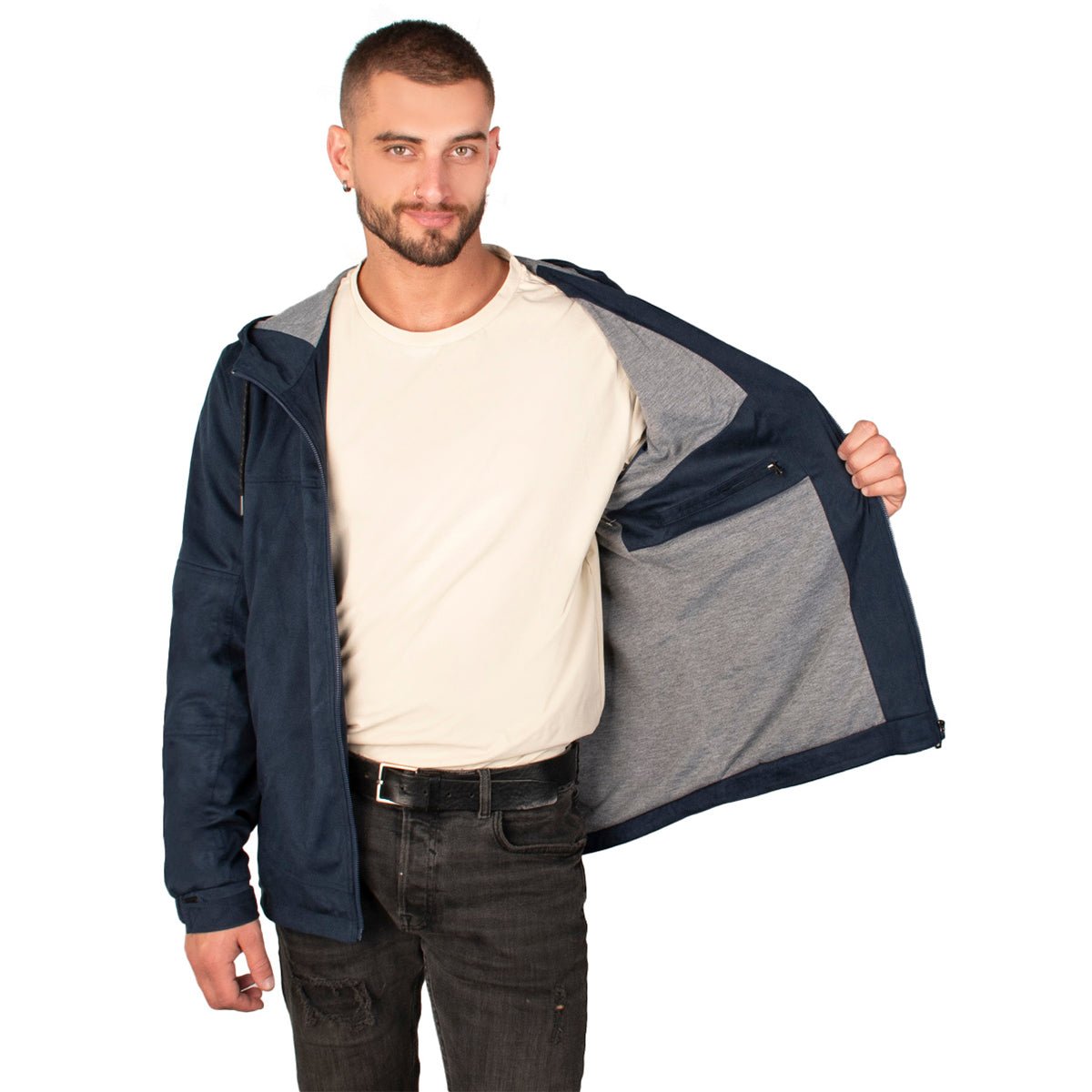 Foto 2 | Chamarra Greenlander Gamuza Con Gorro Para Hombre
