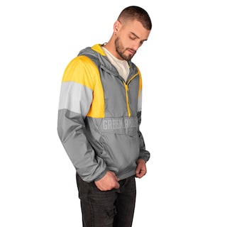 Foto 3 | Chamarra Greenlander Rompevientos Color Gris Con Amarillo Para Hombre