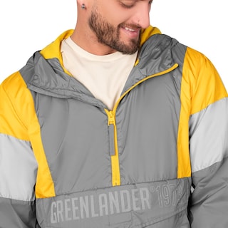 Foto 4 | Chamarra Greenlander Rompevientos Color Gris Con Amarillo Para Hombre