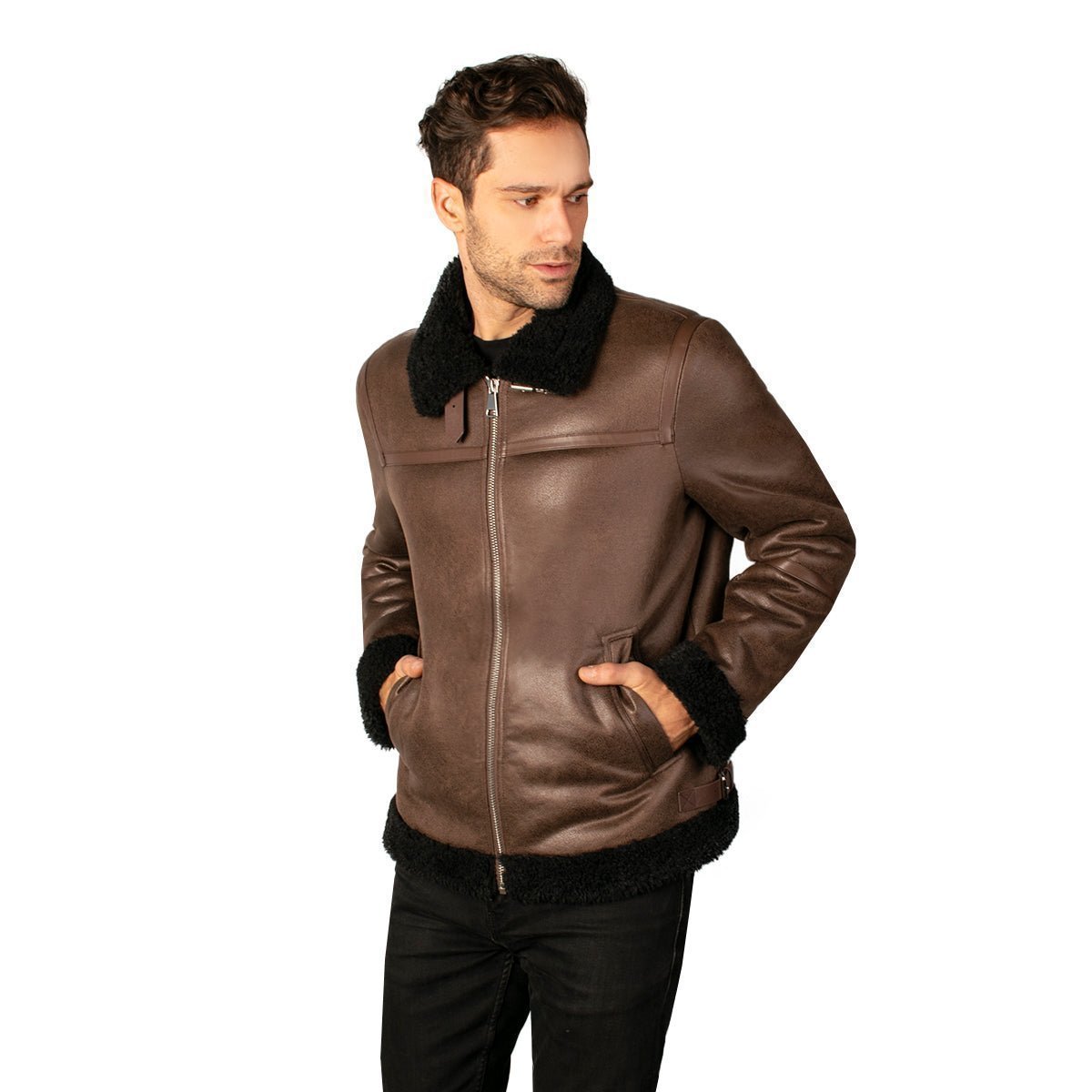 Foto 4 pulgar | Chamarra Greenlander De Gamuza Con Orro De Peluche Para Hombre