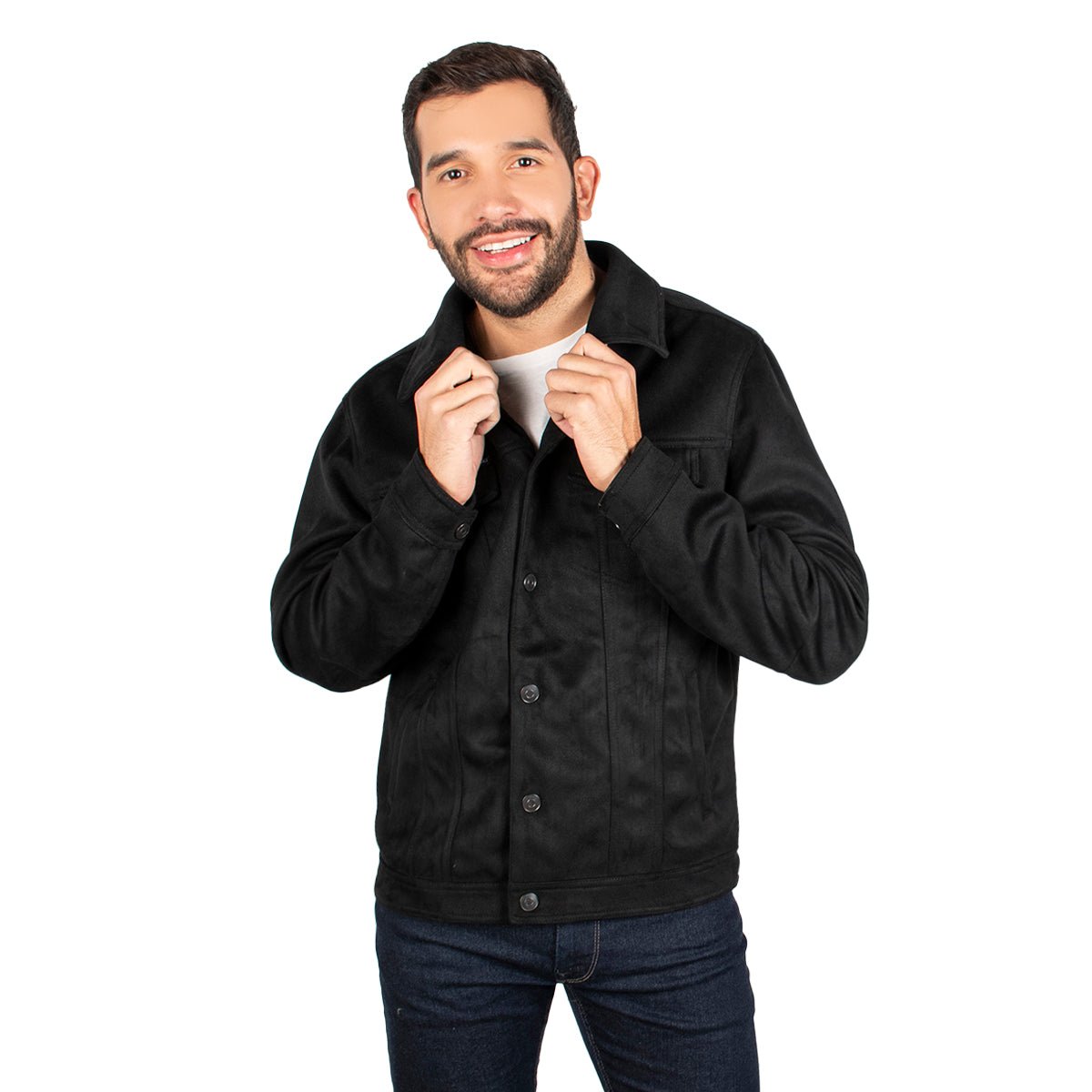 Foto 2 pulgar | Chamarra Greenlander Gamuza Elegante Color Negro Para Hombre