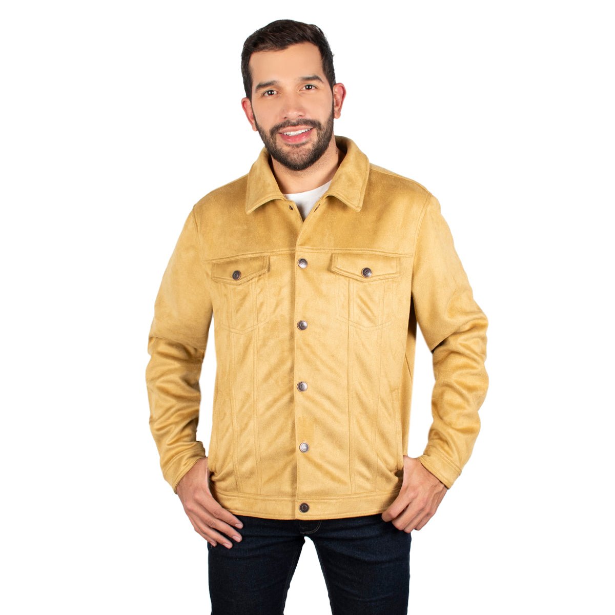 Foto 2 pulgar | Chamarra Greenlander Gamuza Elegante Color Beige Para Hombre