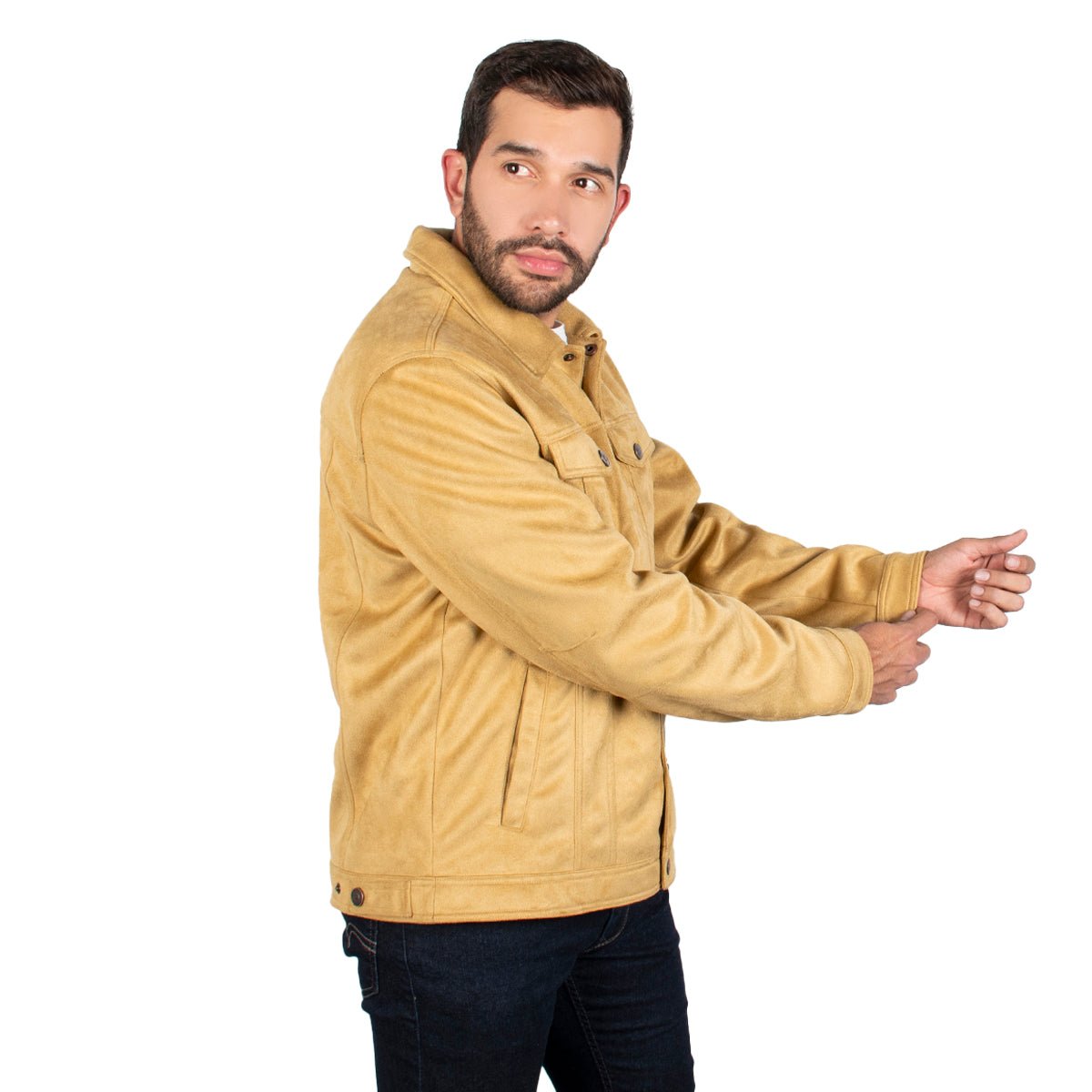 Foto 4 pulgar | Chamarra Greenlander Gamuza Elegante Color Beige Para Hombre