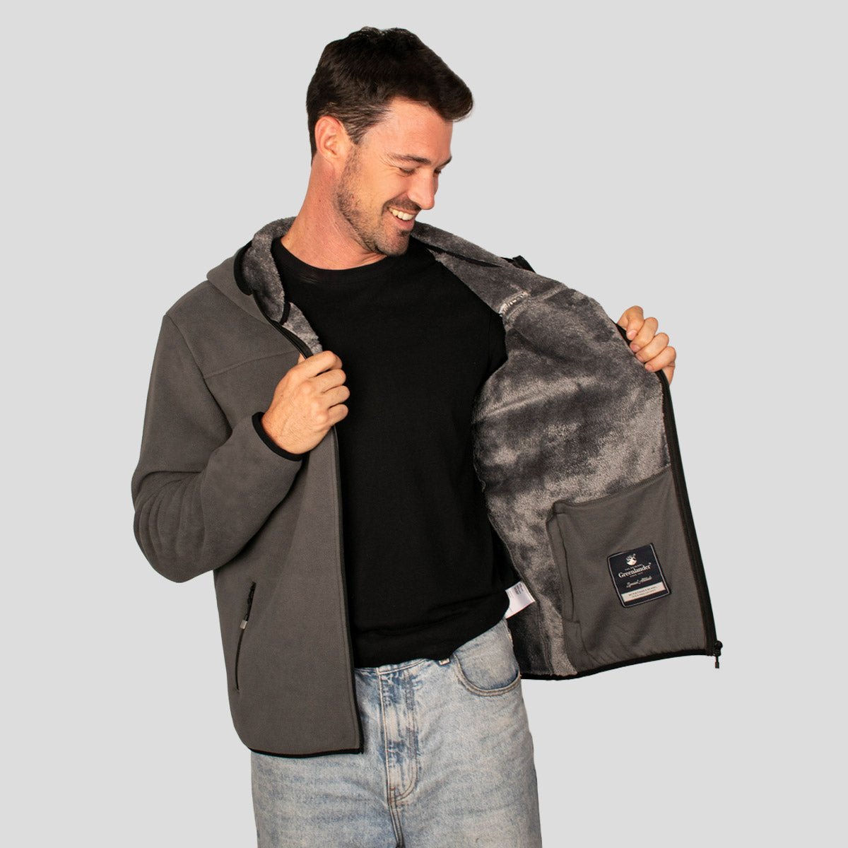 Foto 3 pulgar | Sudadera Greenlander Fleece Para Hombre Con Gorro Fijo Y Forro Polar