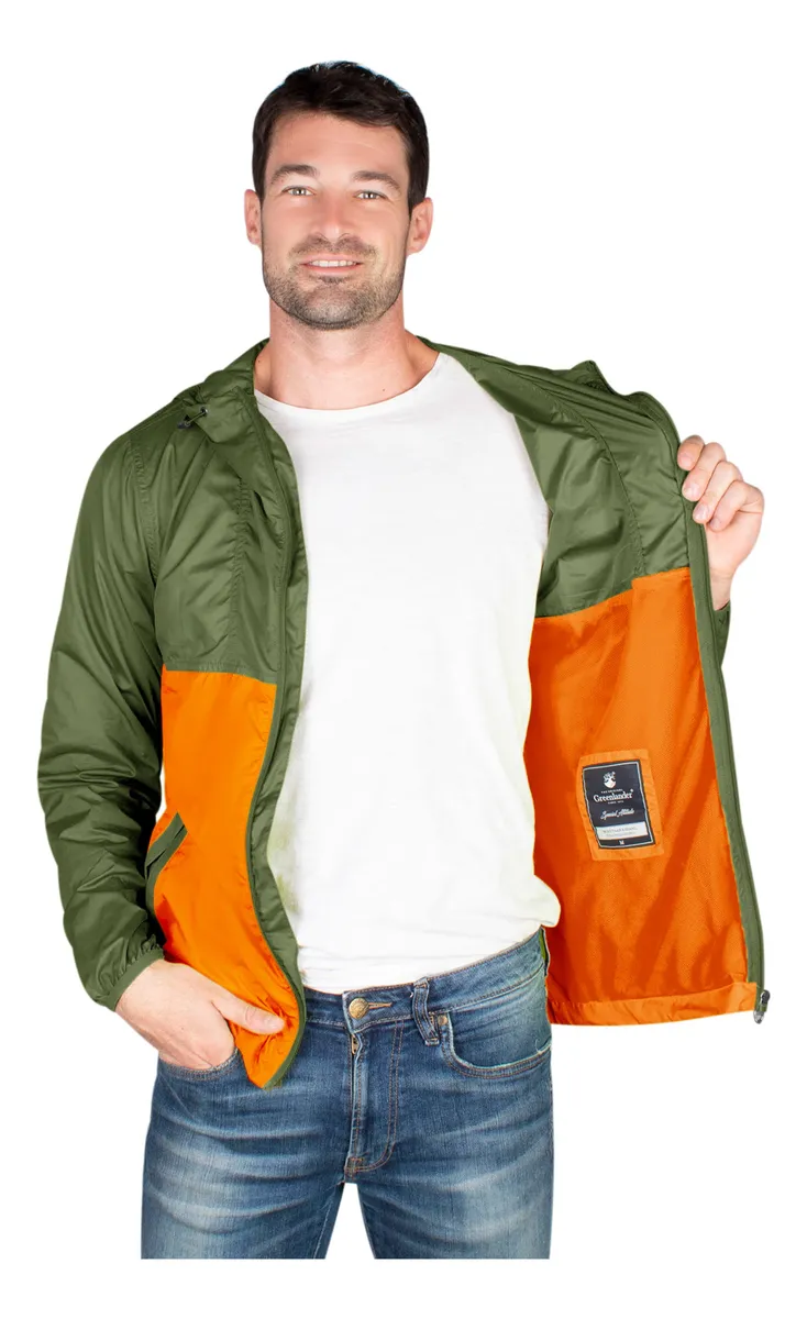 Foto 4 pulgar | Rompevientos Ligero Greenlander Para Hombre Con Gorro Fijo
