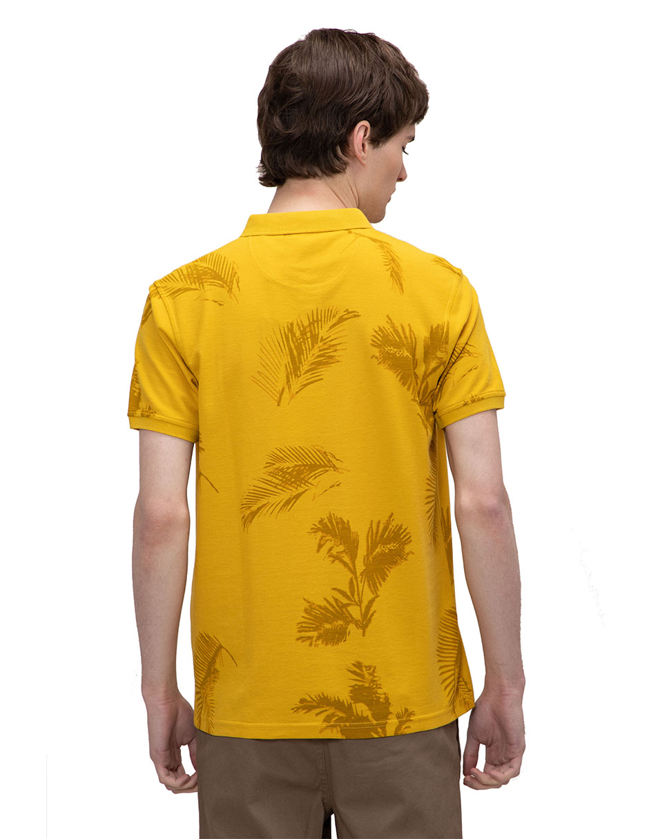 Foto 2 | Playera Estampada Regular Fit de Cuello Tipo Polo Generra 218706 color Amarillo