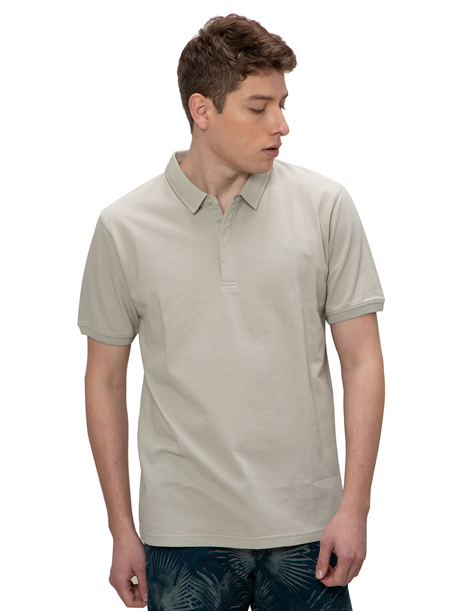 Foto 2 pulgar | Playera Comfort Fit de Cuello Tipo Polo Generra 218703_1 color Beige