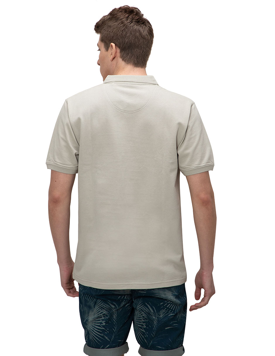 Foto 3 pulgar | Playera Comfort Fit de Cuello Tipo Polo Generra 218703_1 color Beige