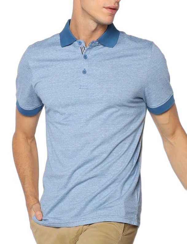 Playera Polo Moderna de Hombre Stiches & Riverts color Azul