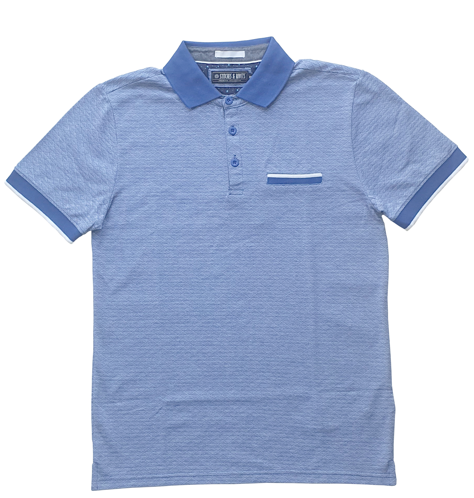 Foto 4 pulgar | Playera Polo Moderna de Hombre Stiches & Riverts color Azul Royal