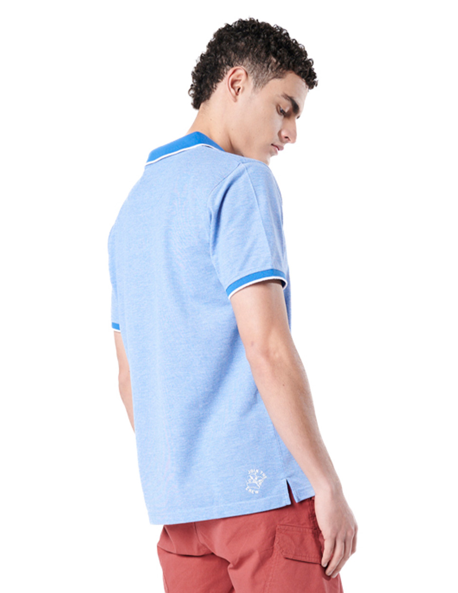 Foto 4 pulgar | Playera Polo Generra318703 color Azul para Hombre Manga Corta