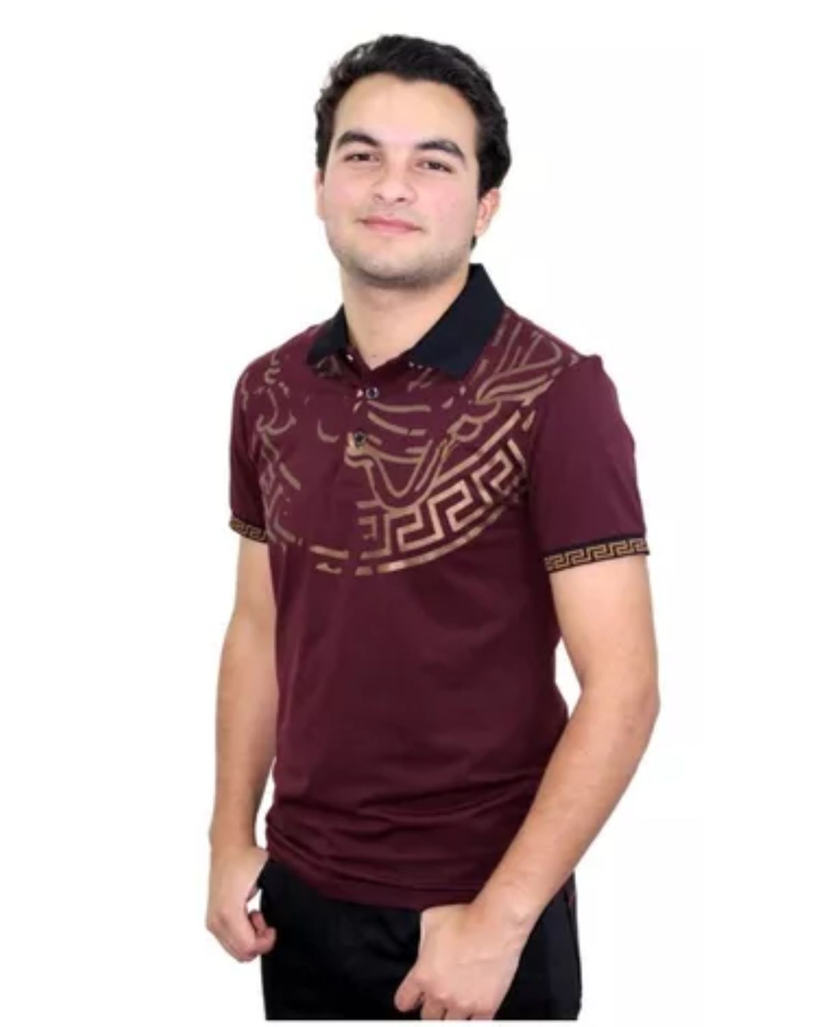 Foto 3 pulgar | Playera Polo Pavini P-2054-burgundy color Vino para Hombre