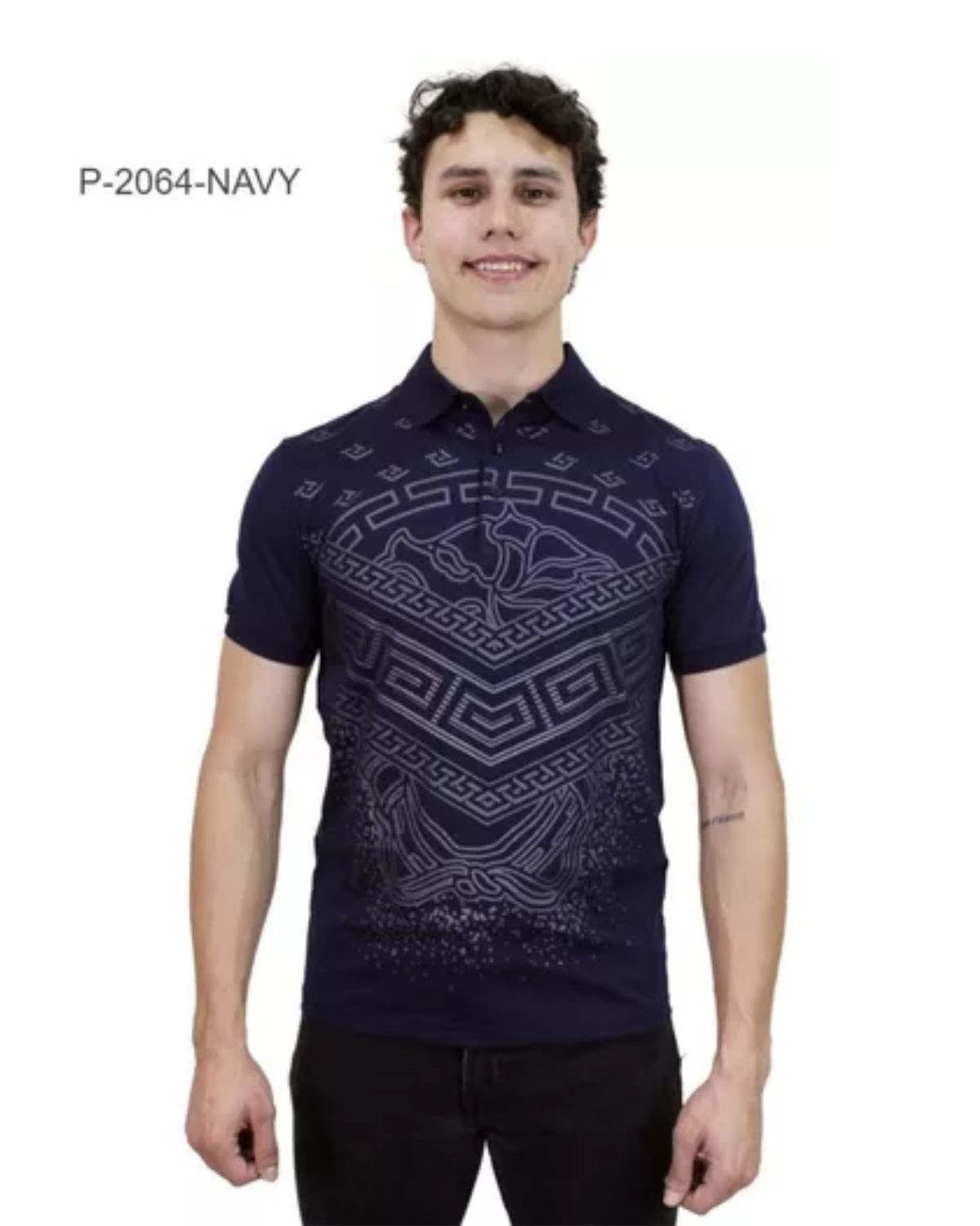 Foto 2 pulgar | Playera tipo Polo Pavini color Navy P-2064 para Hombre