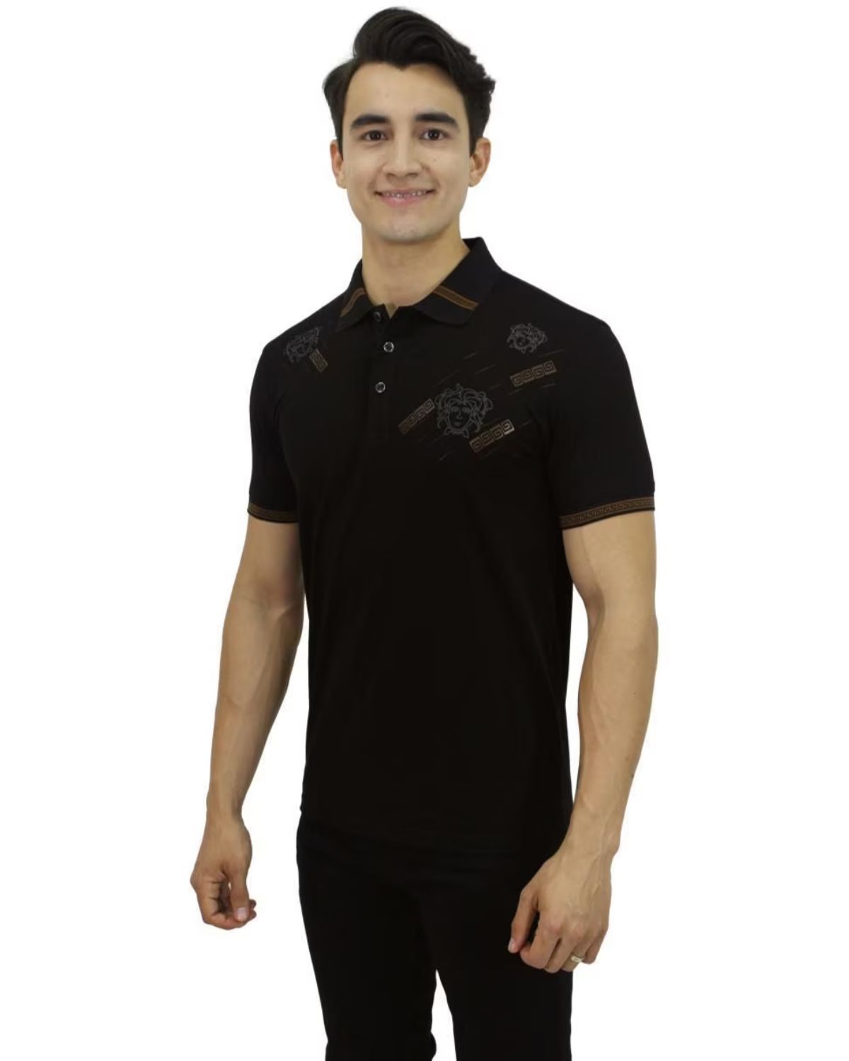 Playera Polo Pavini P-3021 color Negro para Caballero