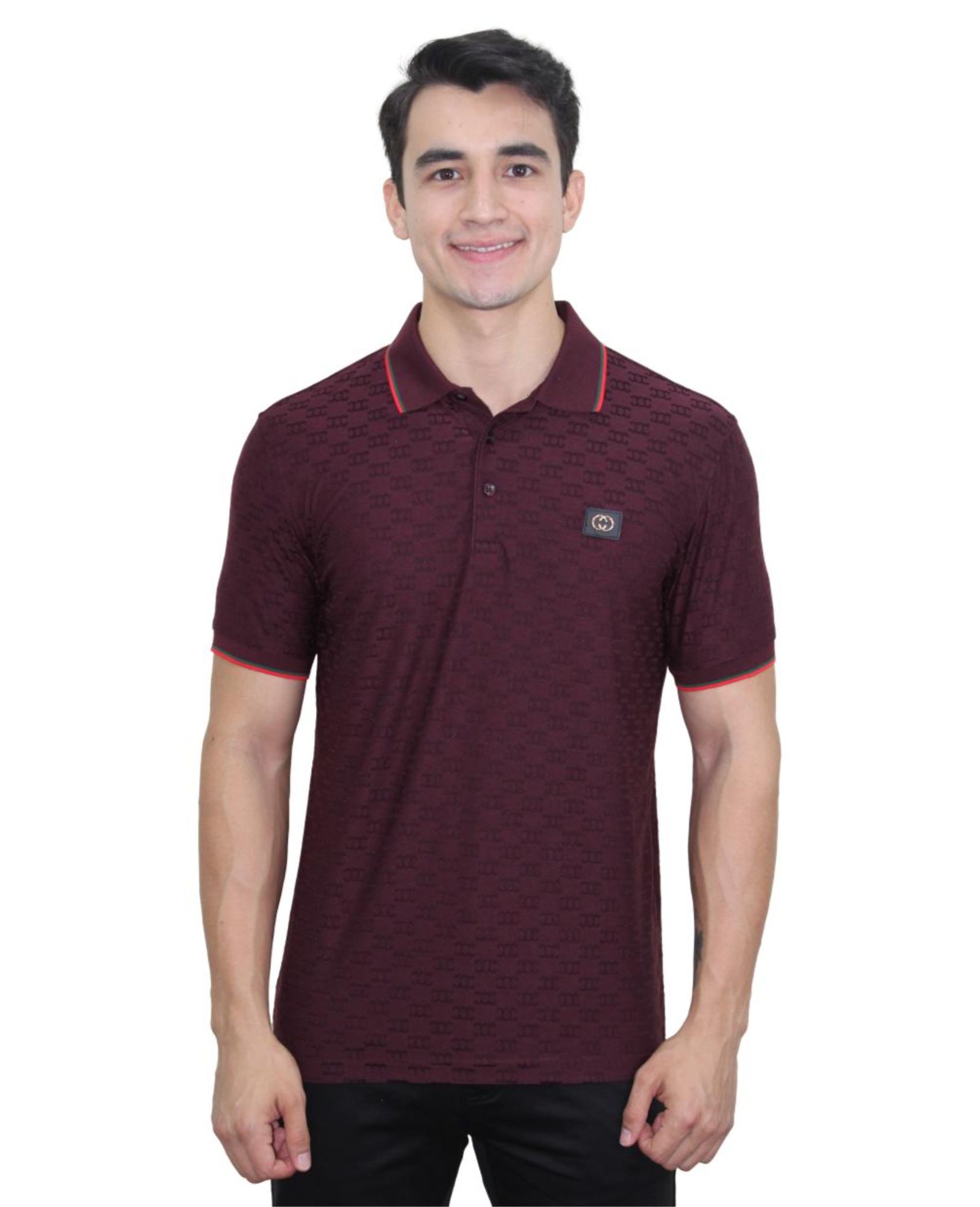 Polo Pavini Manga Corta color Vino para Hombre