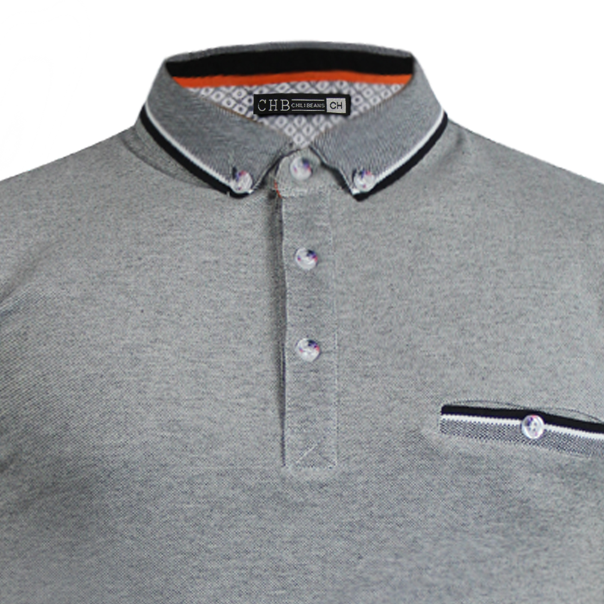 Foto 6 | Playera Tipo Polo Para Hombre Comoda Botones Moda Slim Fit Chb Chili Beans Color Gris