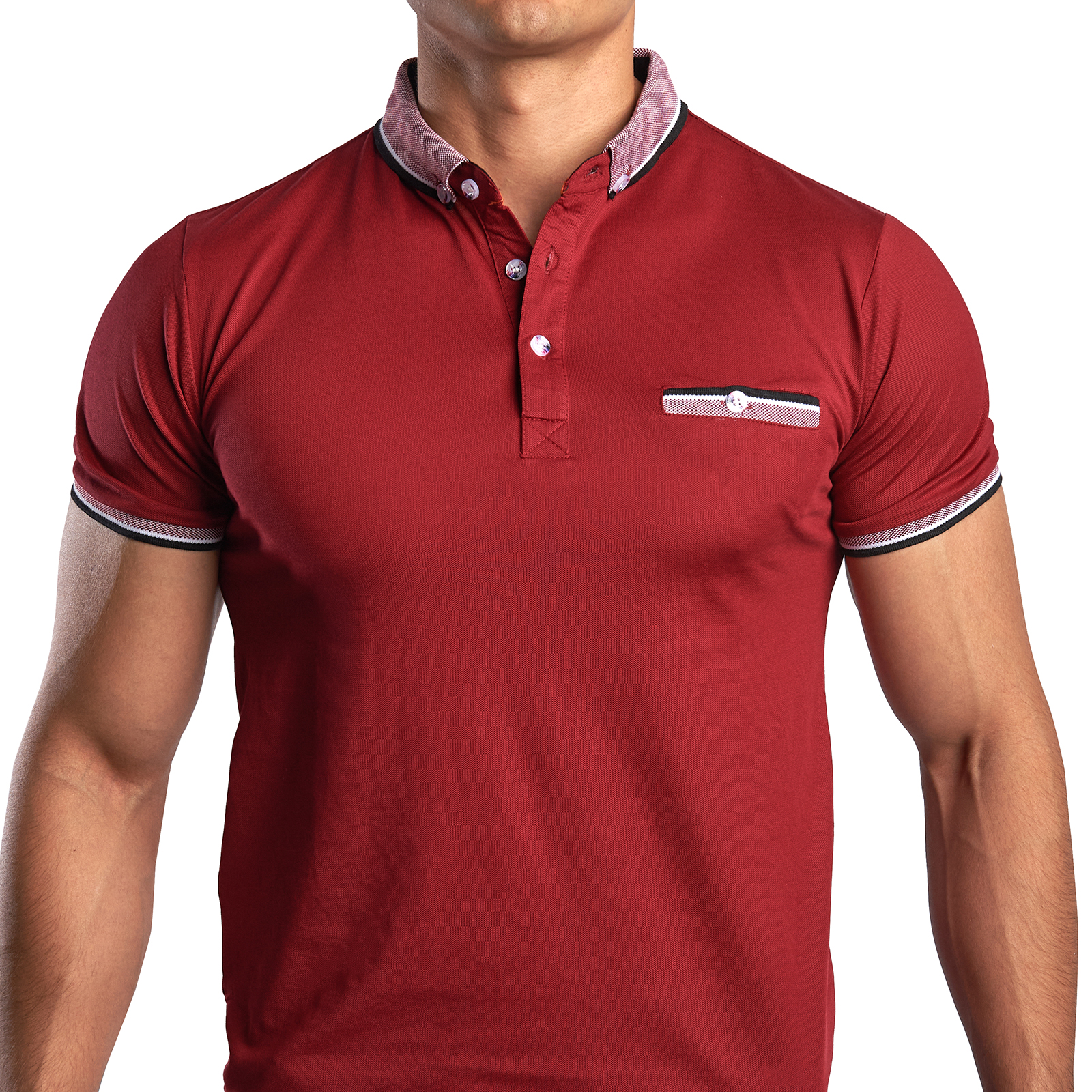 Foto 2 pulgar | Playera Tipo Polo Para Hombre Comoda Botones Moda Slim Fit Chb Chili Beans Color Tinto