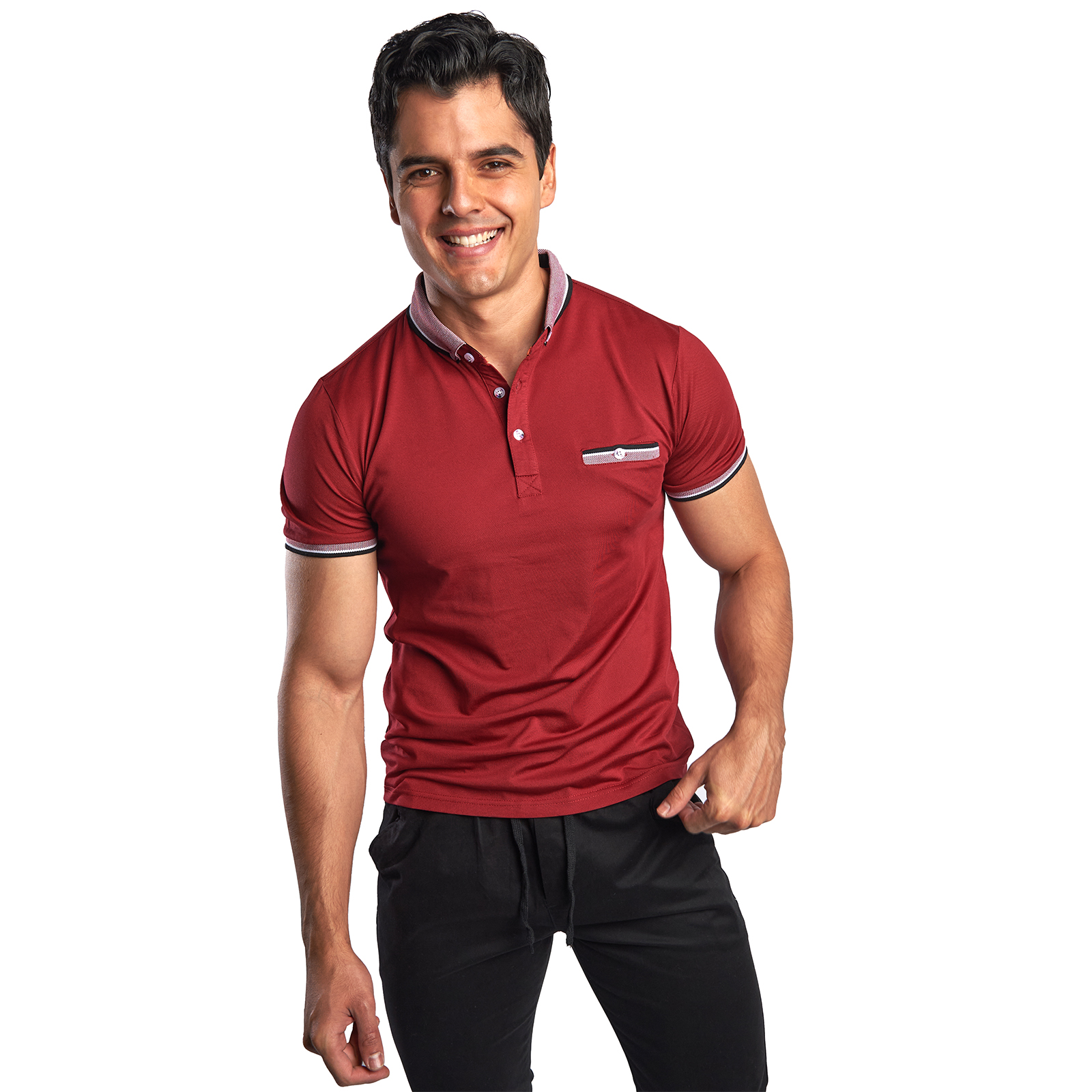 Foto 5 pulgar | Playera Tipo Polo Para Hombre Comoda Botones Moda Slim Fit Chb Chili Beans Color Tinto