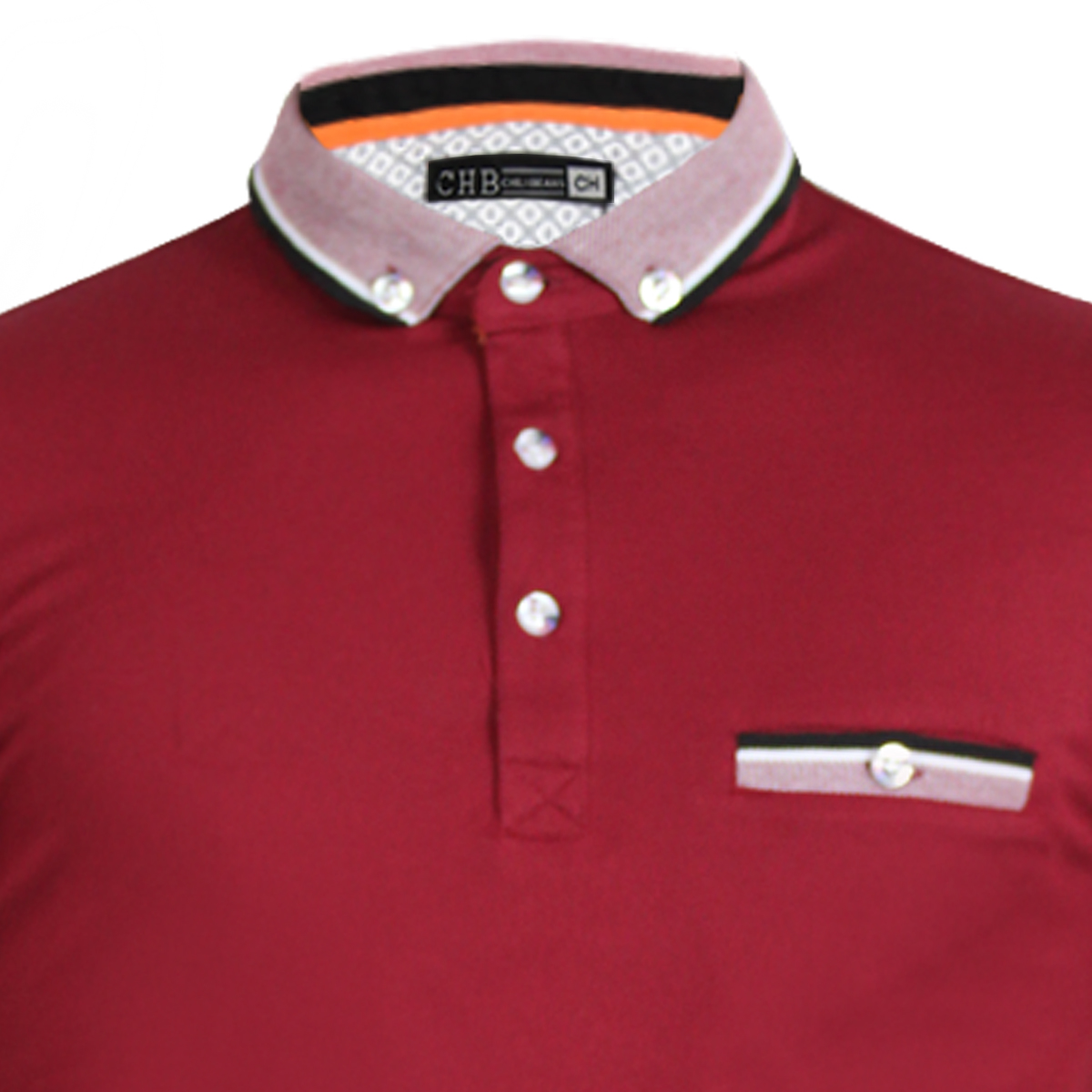 Foto 5 | Playera Tipo Polo Para Hombre Comoda Botones Moda Slim Fit Chb Chili Beans Color Tinto