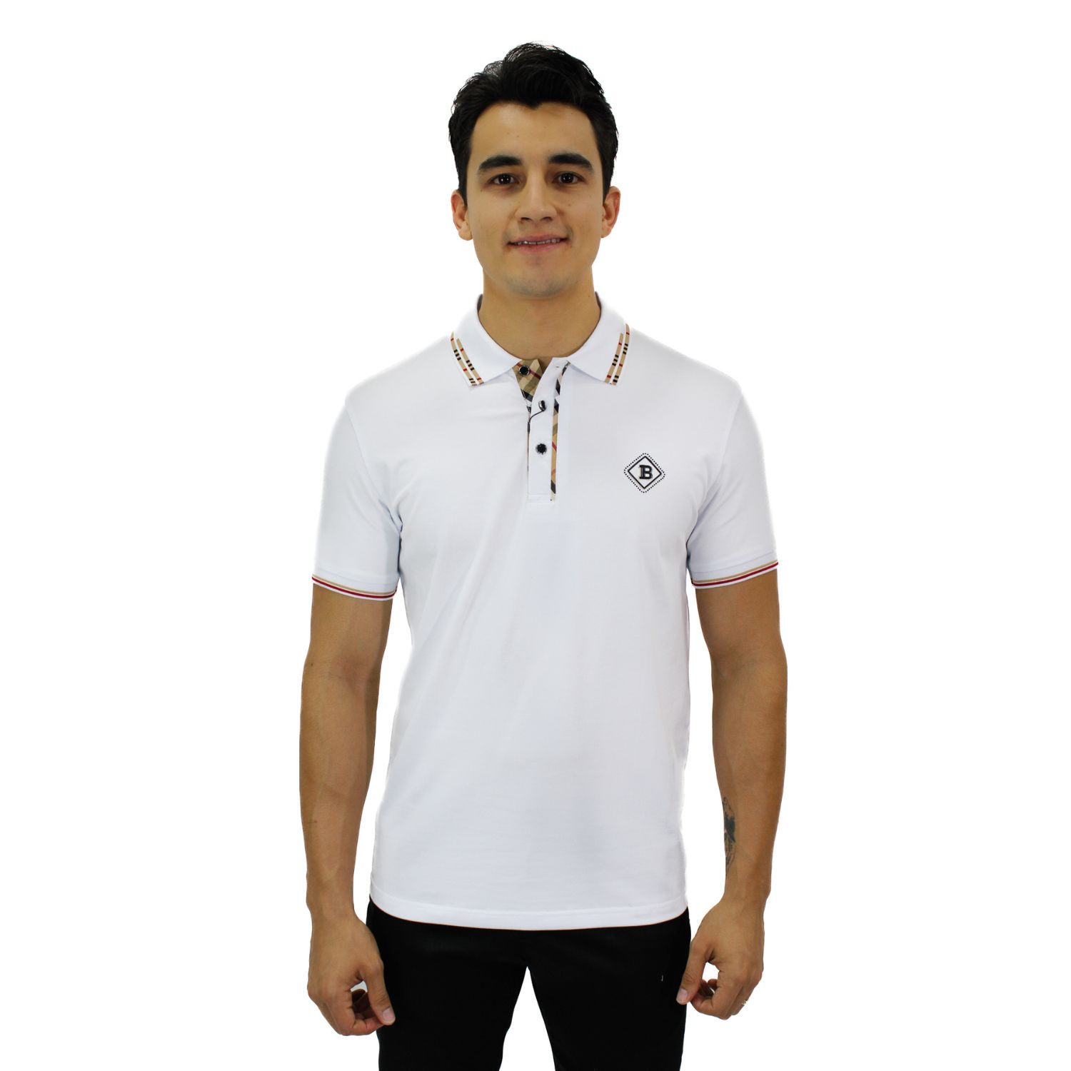 Foto 2 pulgar | Playera Polo Hugo Valentino P-3010 color Blanco para Caballero