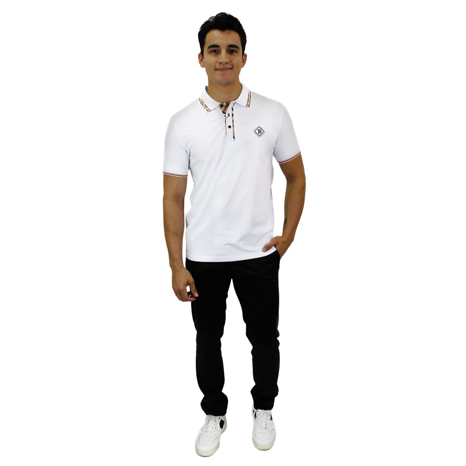 Foto 5 pulgar | Playera Polo Hugo Valentino P-3010 color Blanco para Caballero