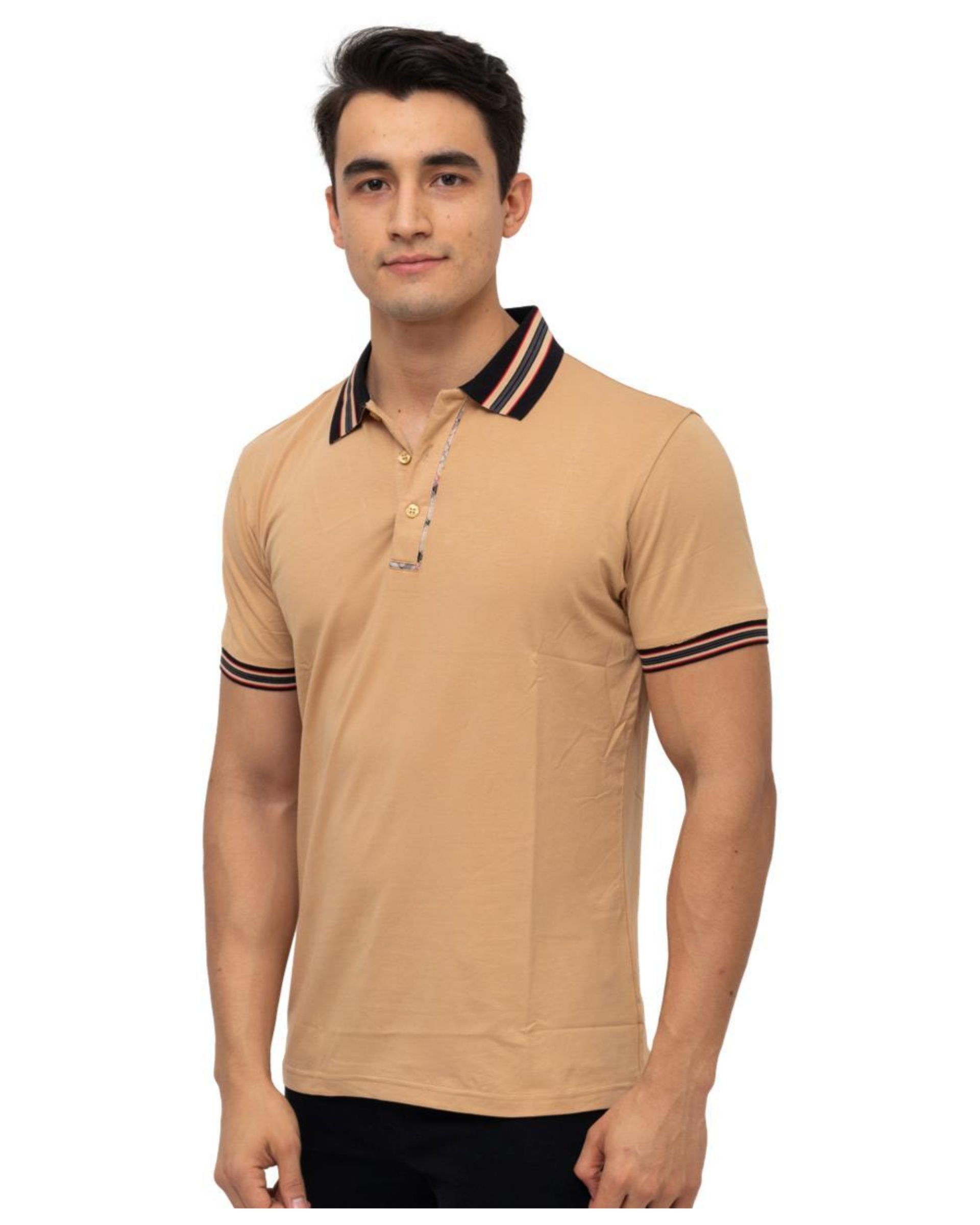 Foto 2 pulgar | Playera Polo Pavini P-2019 color Beige para Hombre