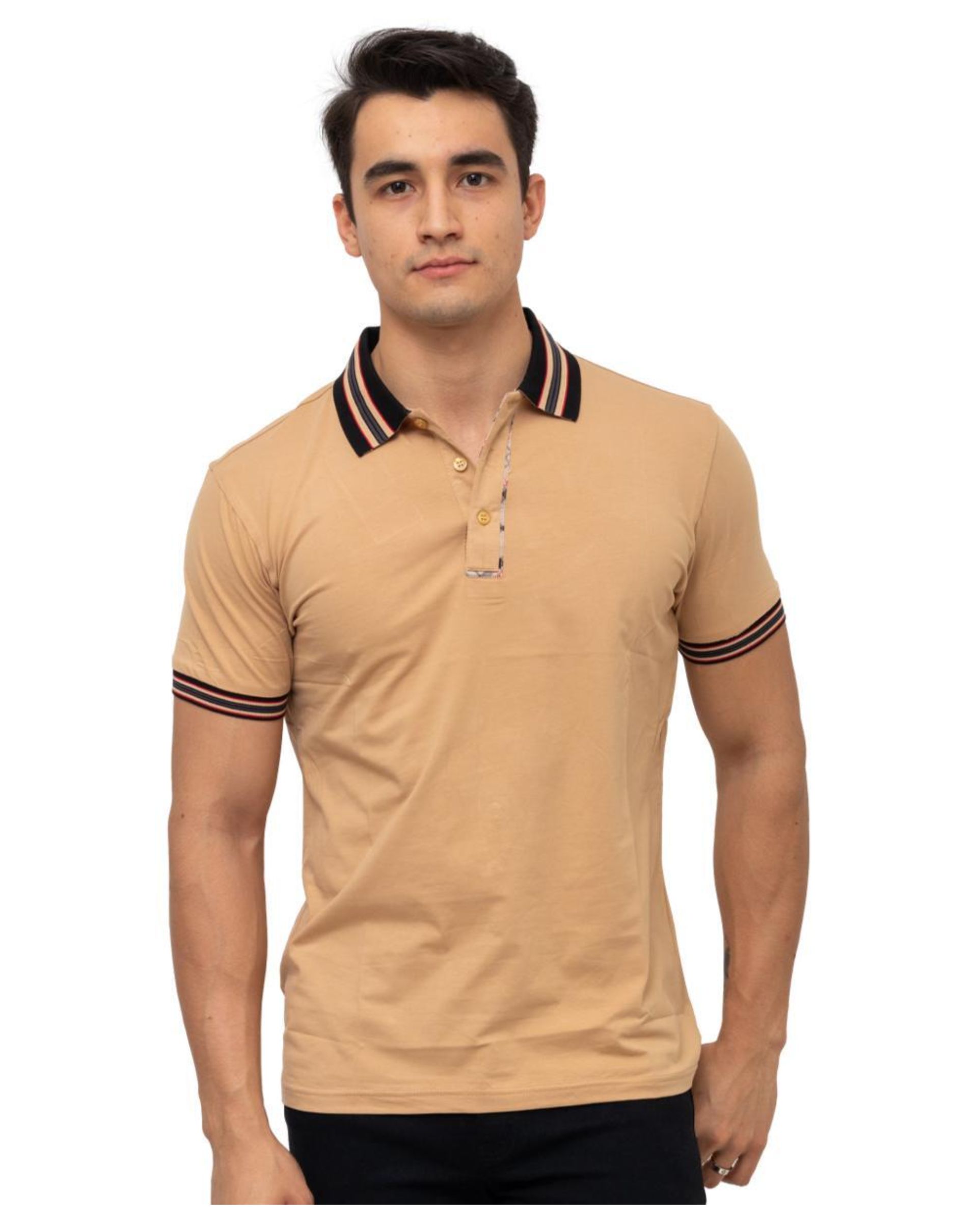 Foto 4 pulgar | Playera Polo Pavini P-2019 color Beige para Hombre