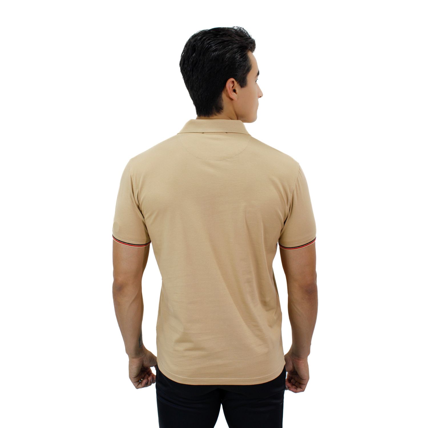 Foto 3 pulgar | Playera Polo Hugo Valentino P-3010 color Beige para Caballero