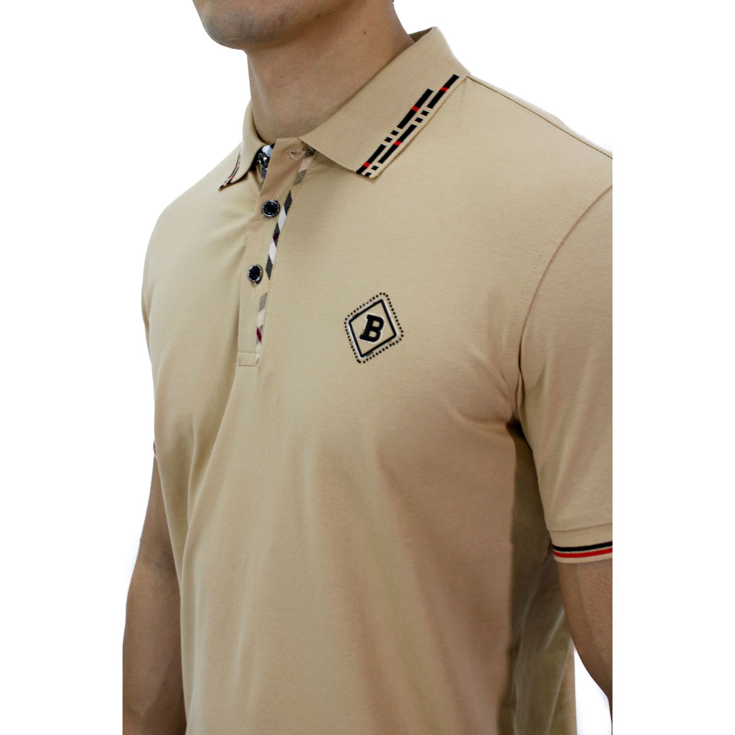 Foto 4 pulgar | Playera Polo Hugo Valentino P-3010 color Beige para Caballero