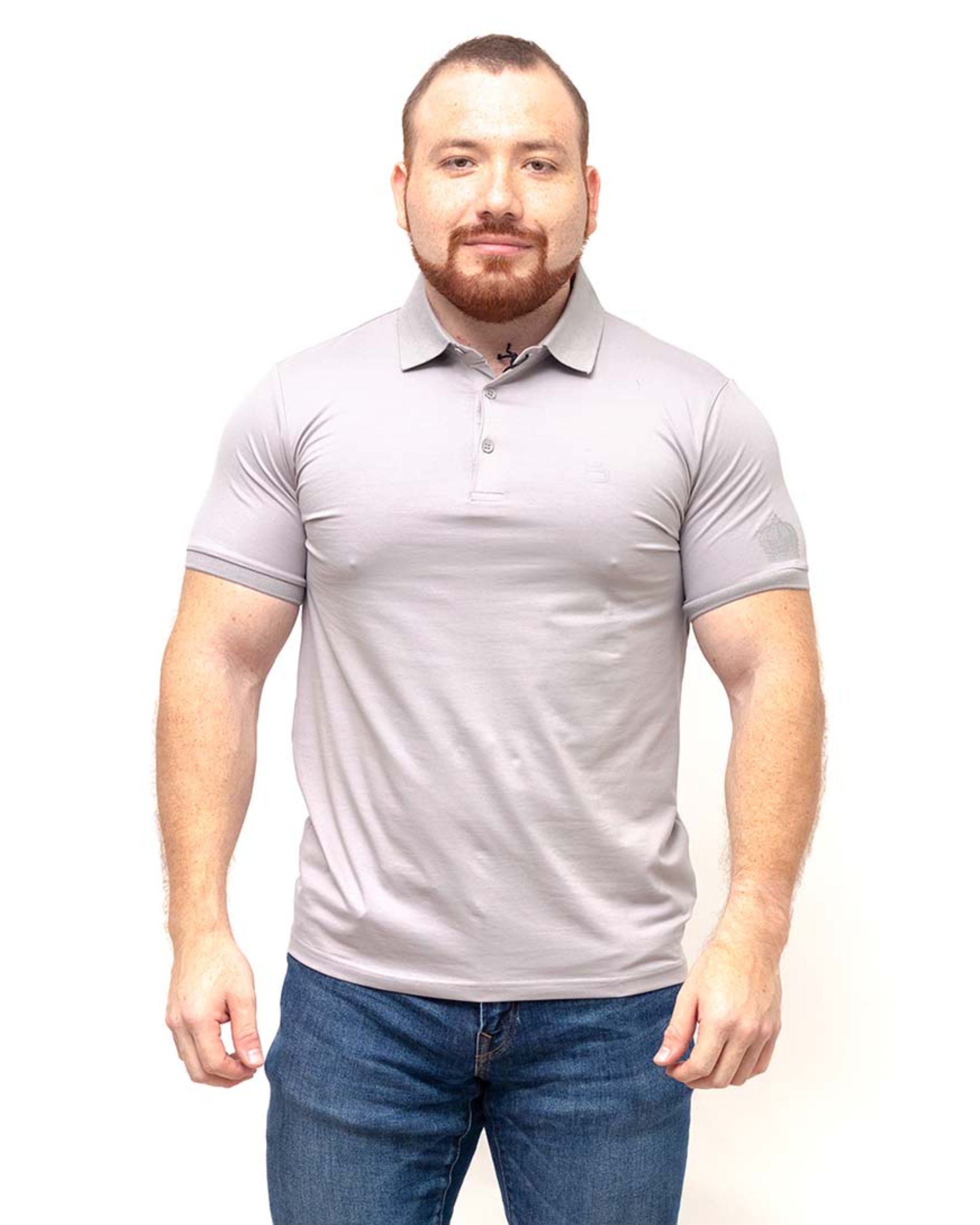 Playera Tipo Polo Benziny PC8001 color Gris para Hombre