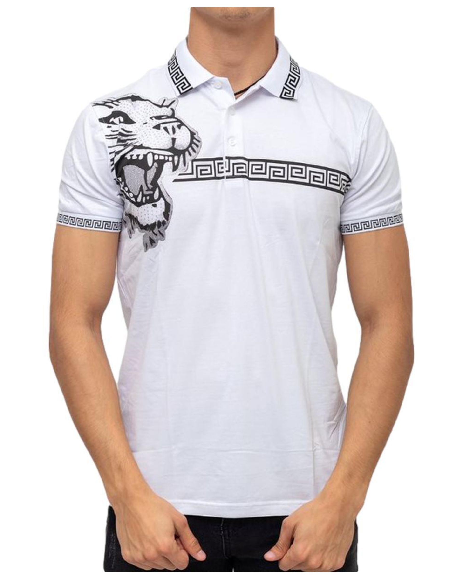 Playera Tipo Polo Pavini P-2019 color Blanco para Hombre