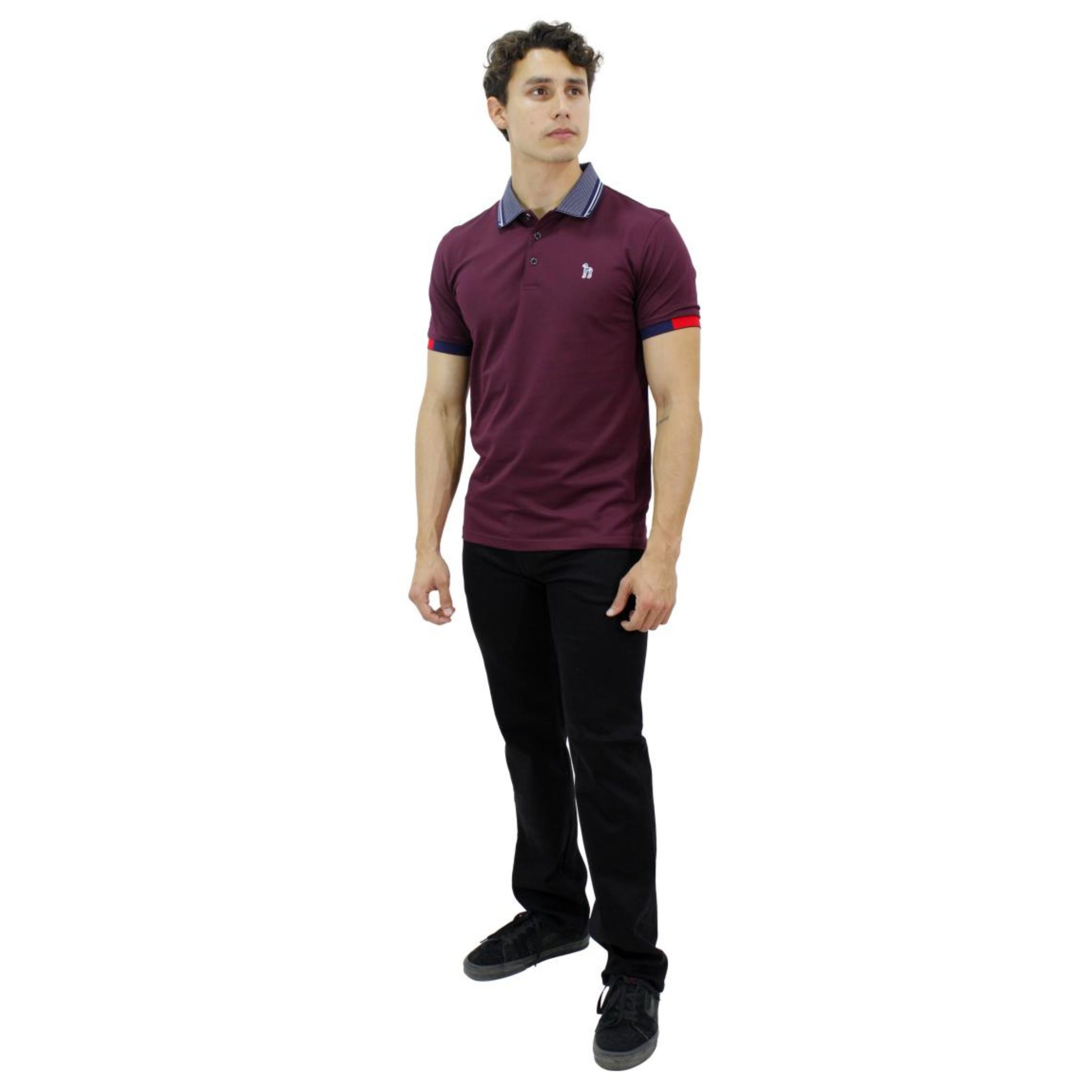 Foto 4 pulgar | Playera Tipo Polo Pavini P-3020-Burgundy color Vino para Caballero