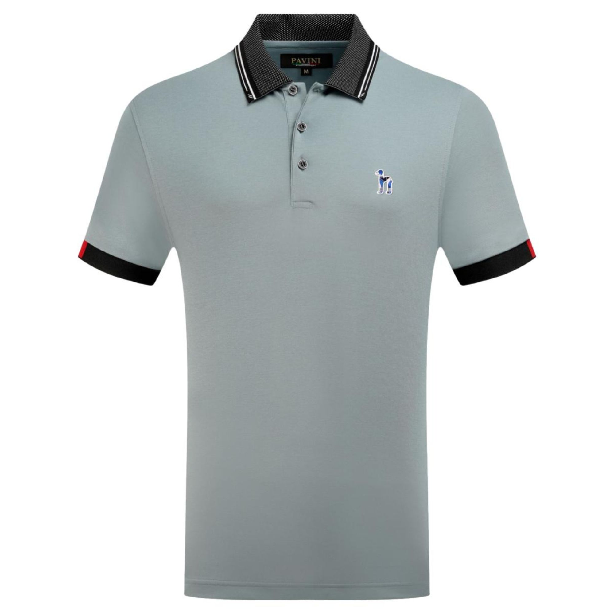 Playera Pavini Tipo Polo De Caballero Lisa Bluegrey P-3020