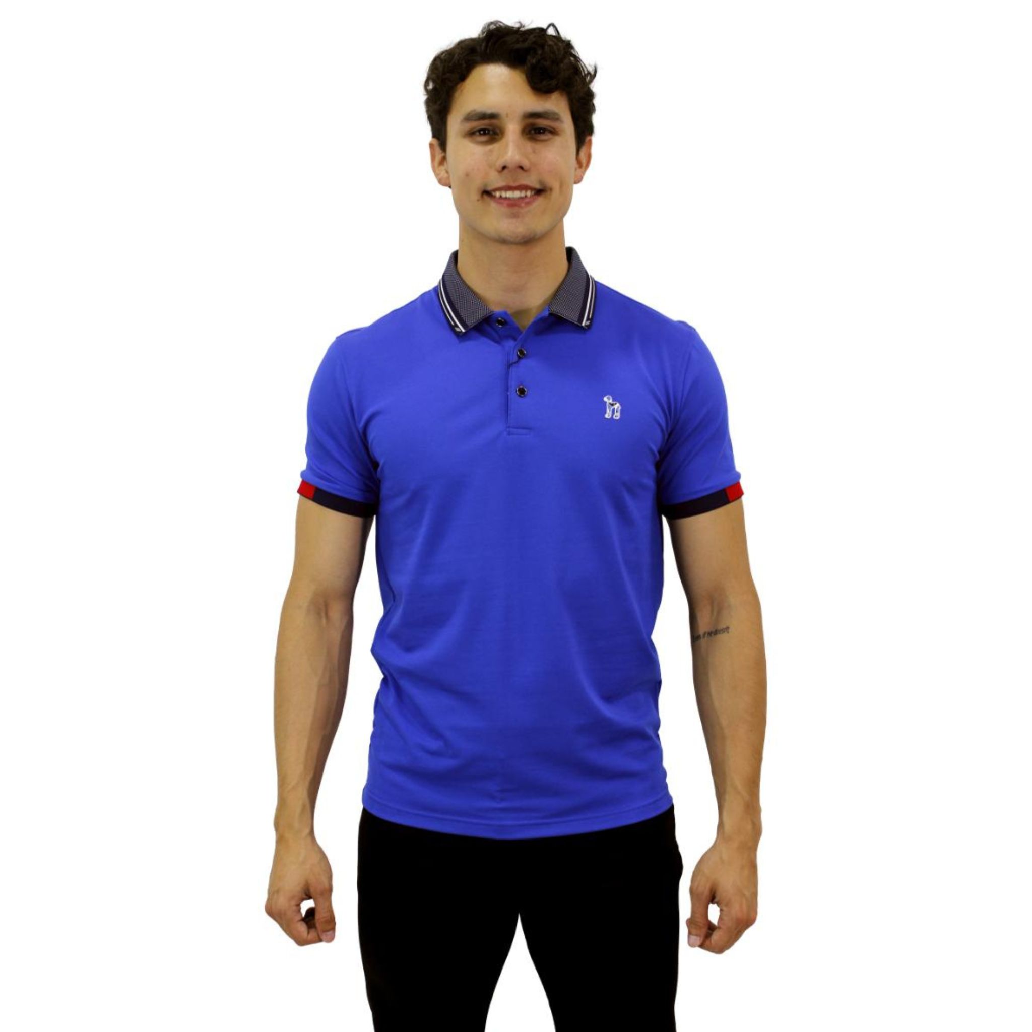 Playera Pavini Tipo Polo De Caballero Lisa Royal P-3020