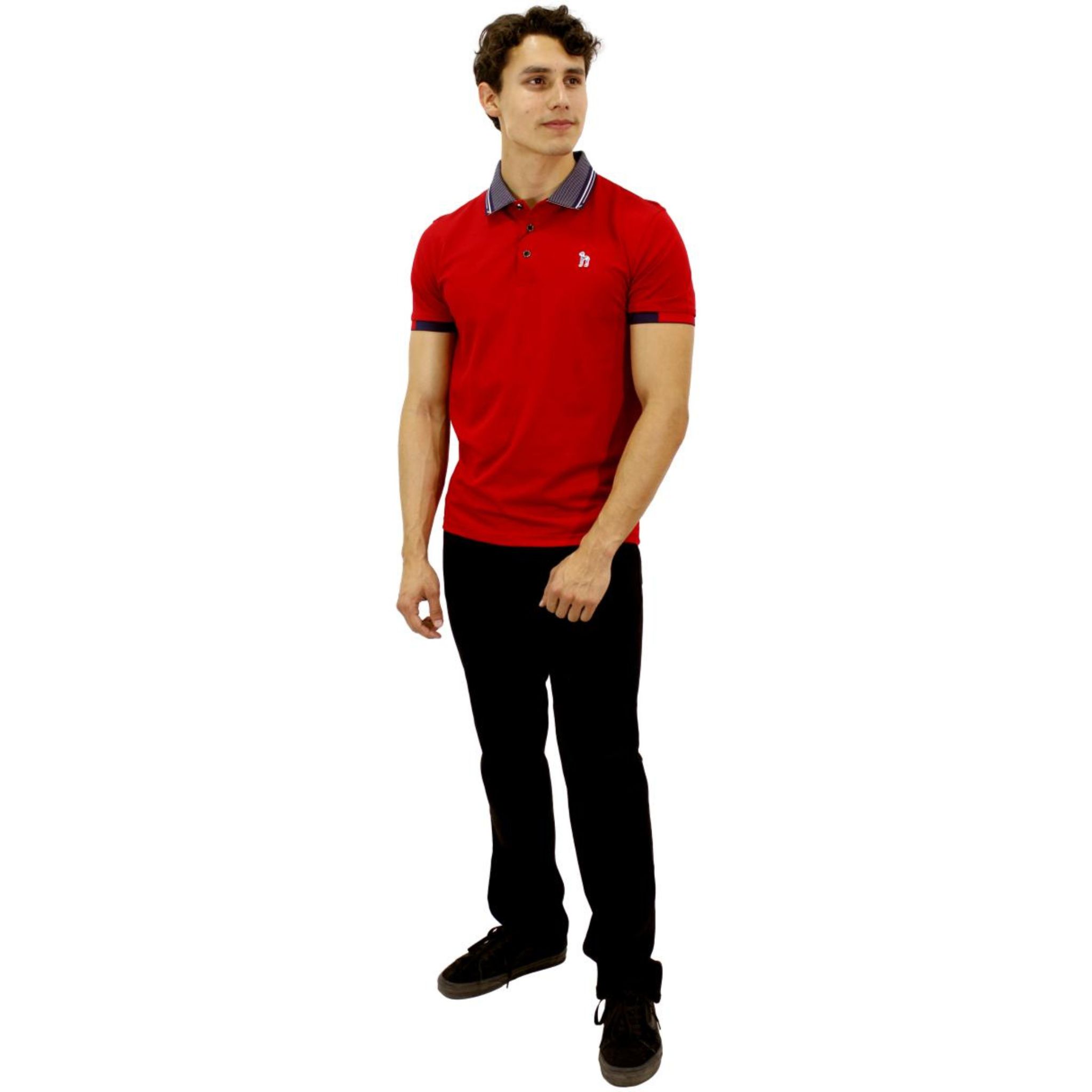 Foto 5 pulgar | Playera Pavini Tipo Polo De Caballero Lisa Red P-3020