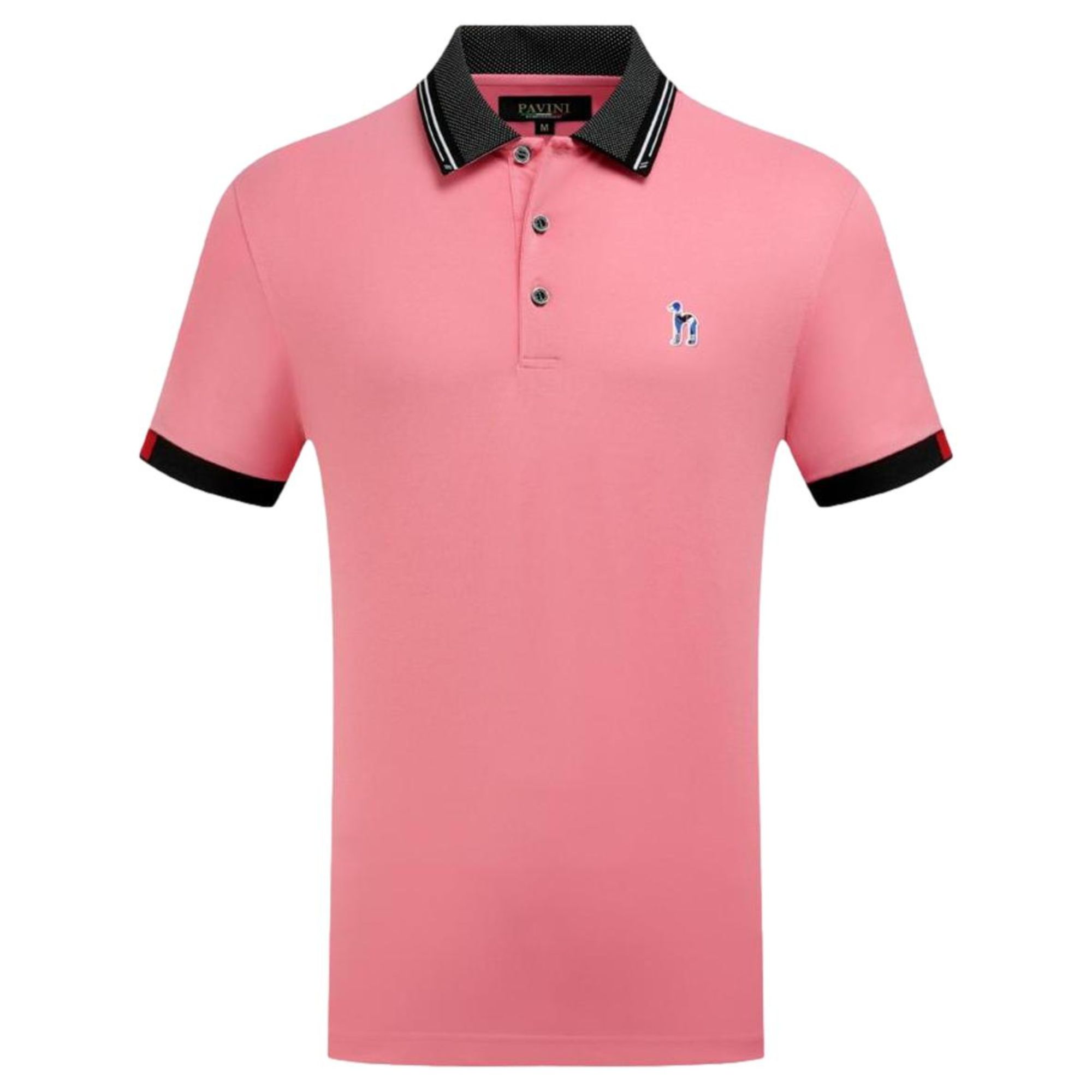 Playera Pavini Tipo Polo De Caballero Lisa Pink P-3020