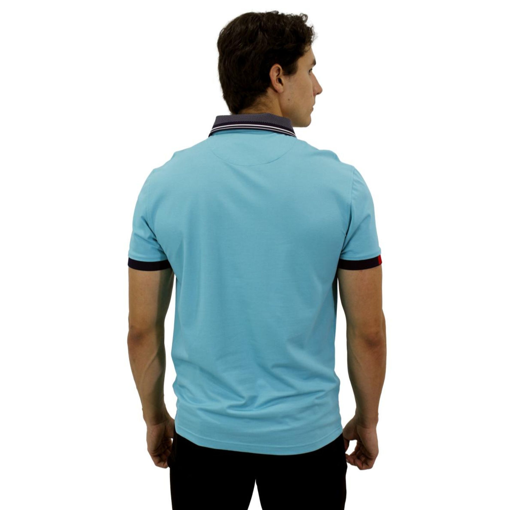 Foto 4 pulgar | Playera Pavini Tipo Polo De Caballero Lisa Teal P-3020