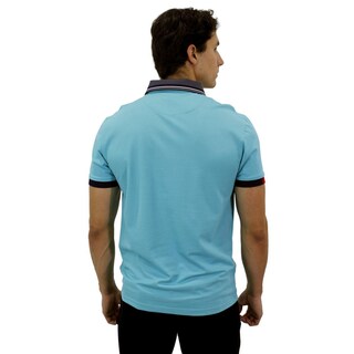 Foto 3 | Playera Pavini Tipo Polo De Caballero Lisa Teal P-3020