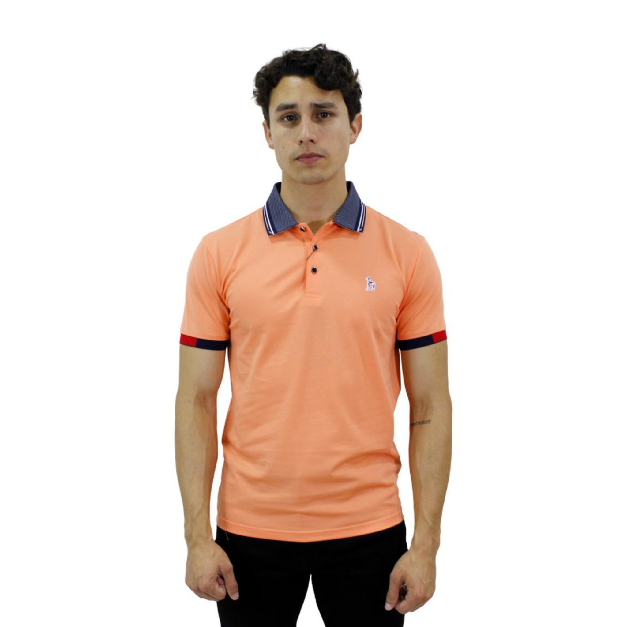 Foto 2 pulgar | Playera Pavini Tipo Polo De Caballero Lisa Orange P-3020