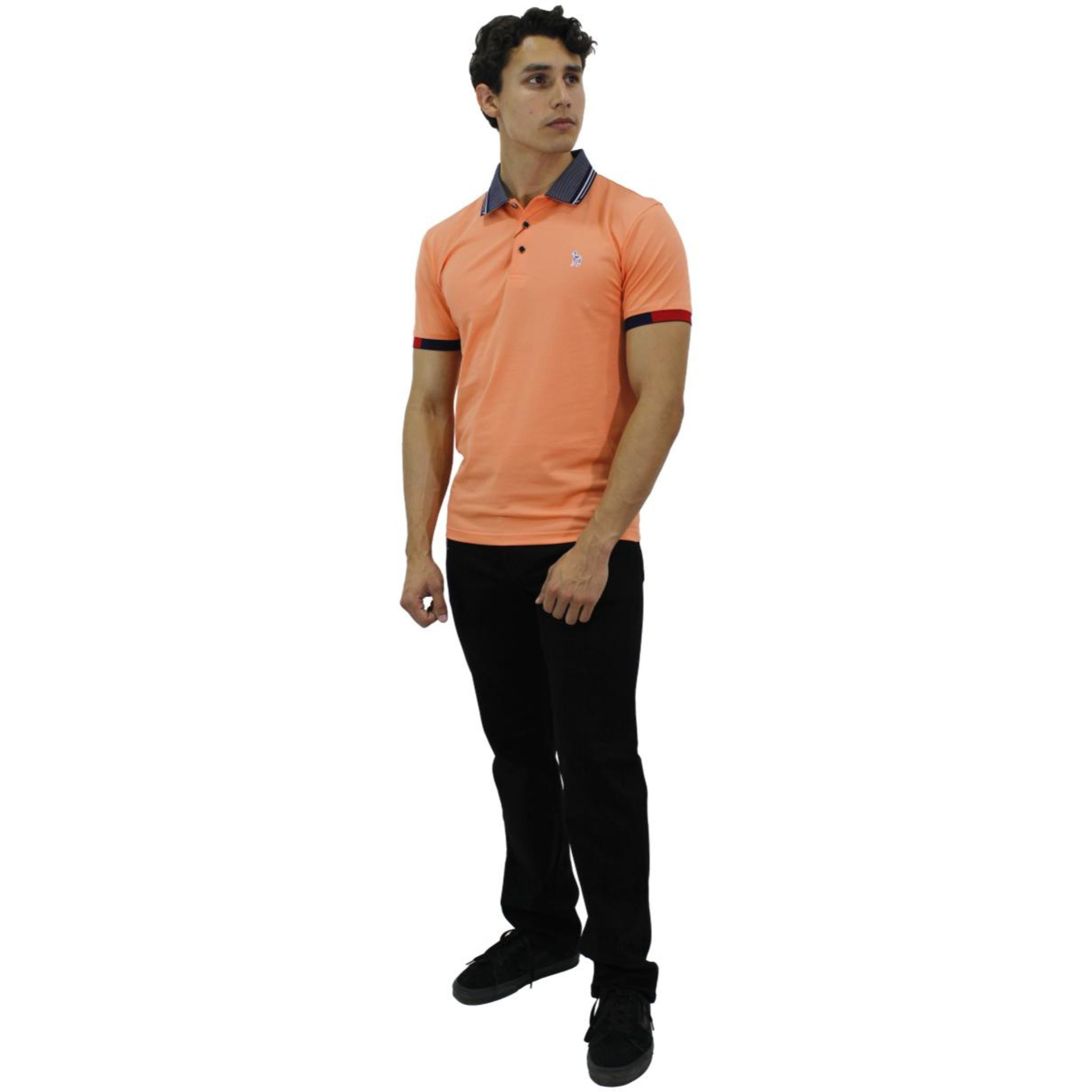 Foto 4 pulgar | Playera Pavini Tipo Polo De Caballero Lisa Orange P-3020