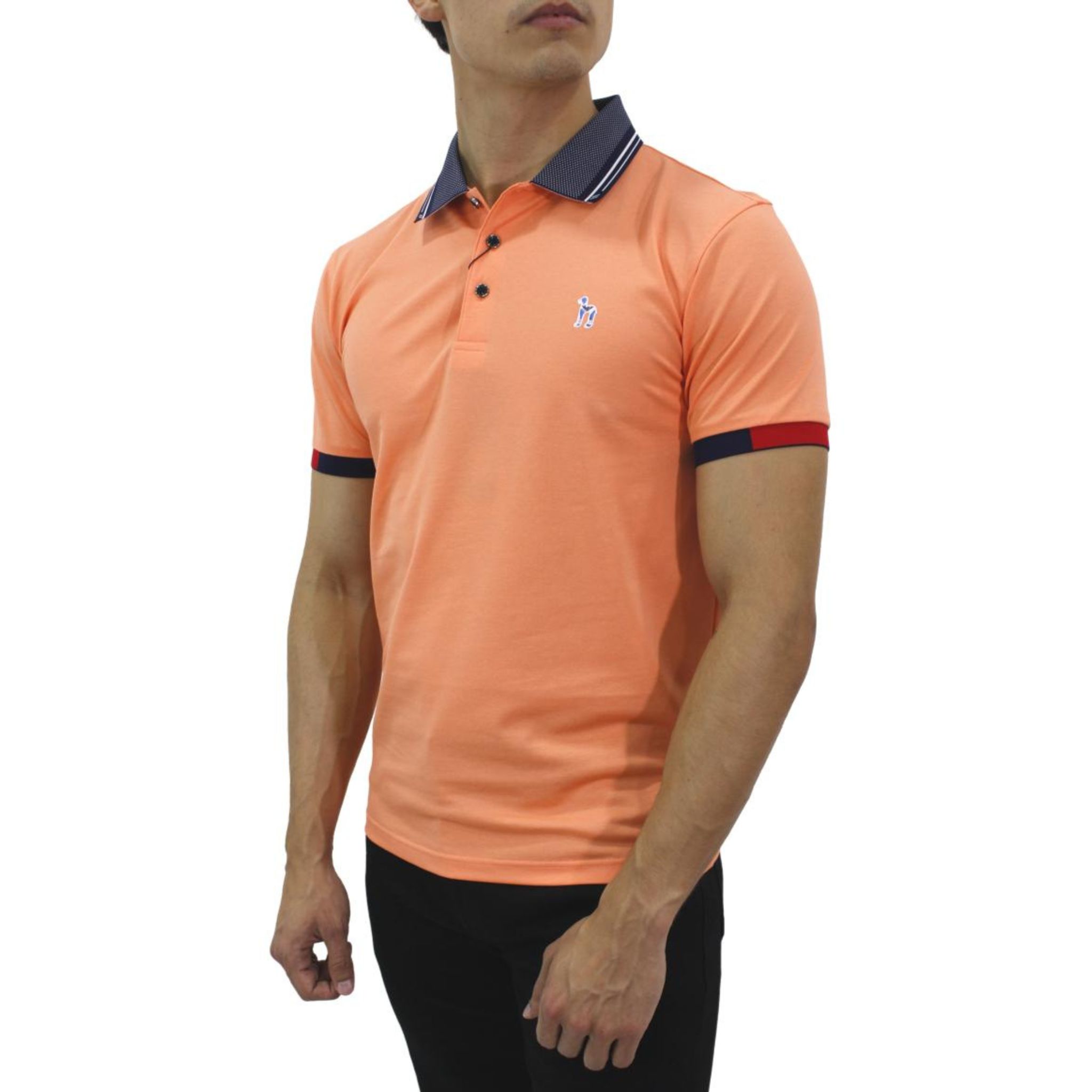 Foto 5 pulgar | Playera Pavini Tipo Polo De Caballero Lisa Orange P-3020