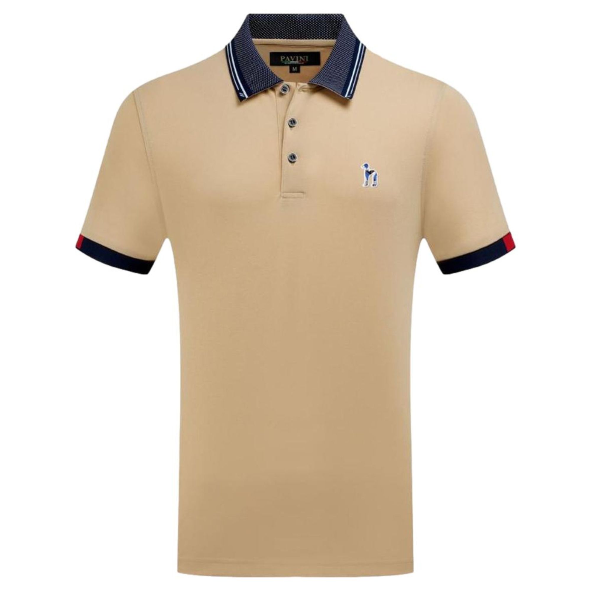 Foto 2 pulgar | Playera Pavini Tipo Polo De Caballero Lisa Beige P-3020