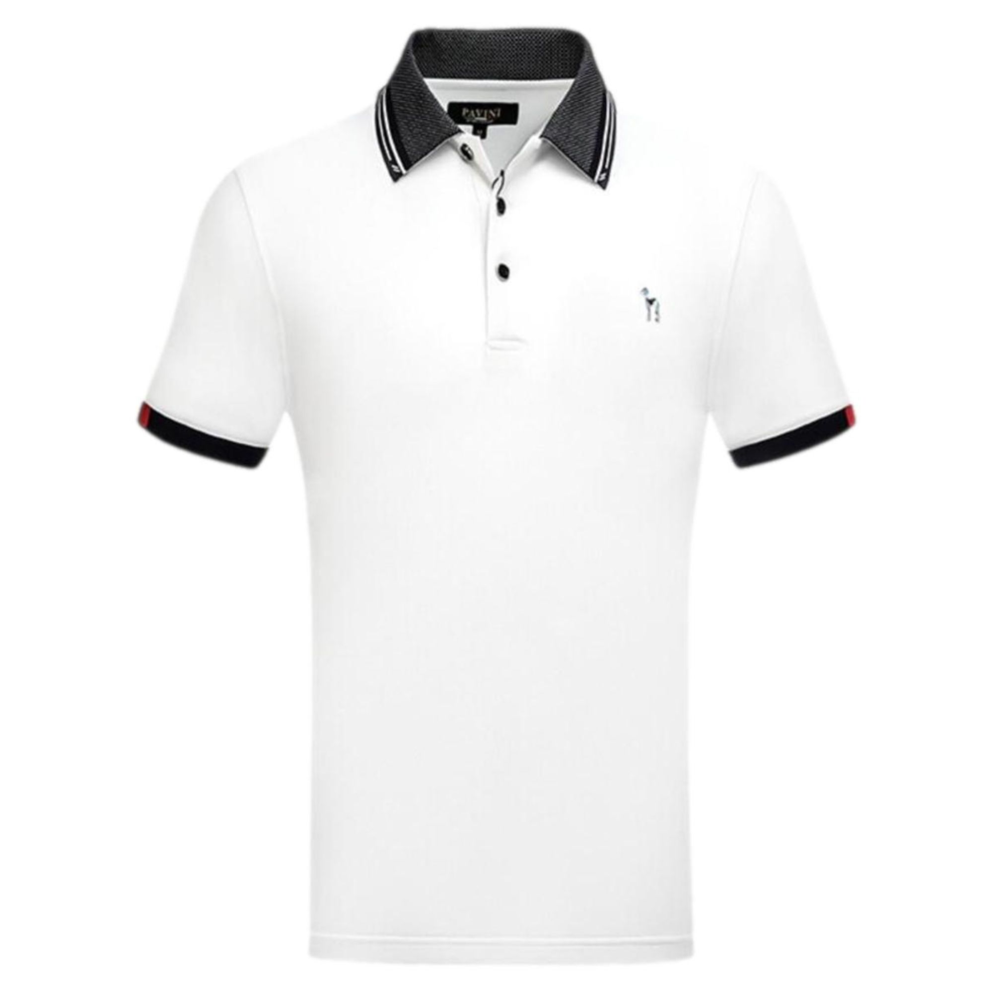 Playera Pavini Tipo Polo De Caballero Lisa White P-3020