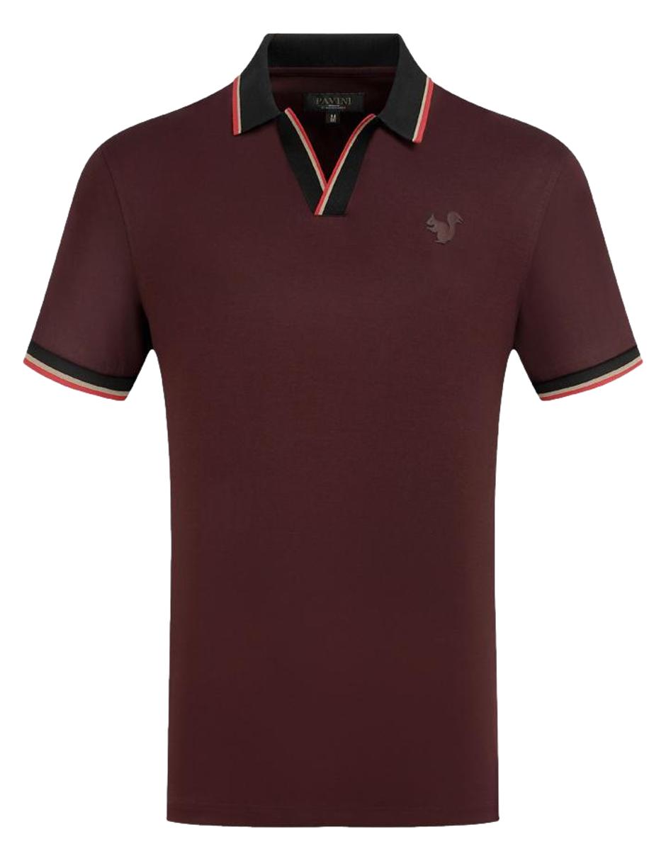 Foto 2 pulgar | Playera Polo Pavini P-2197-Burgundy color Vino para Caballero