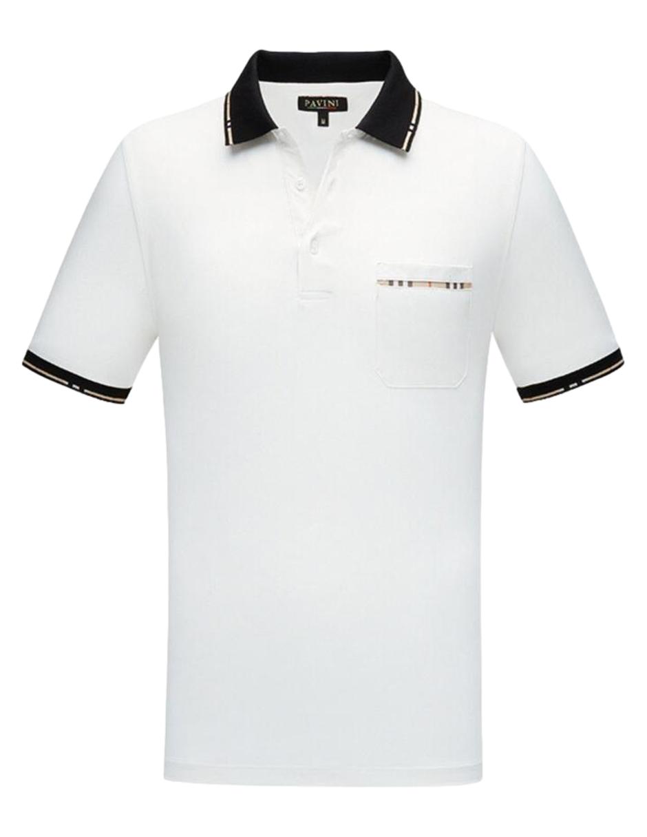 Playera Polo Pavini P-1007-White color Blanco para Caballero