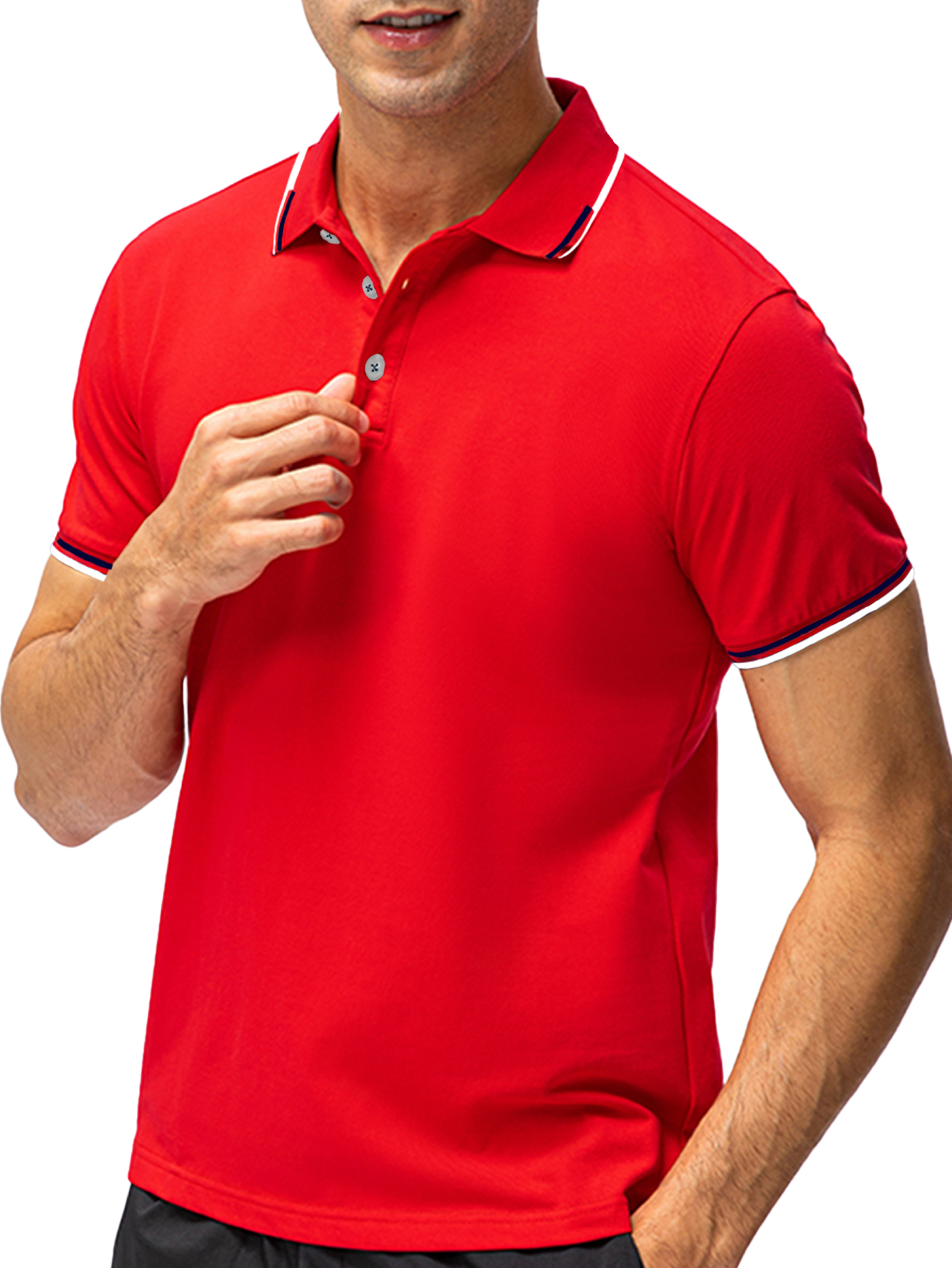 Foto 3 pulgar | Playera Polo Shendy Vendy 255 color Rojo para Hombre