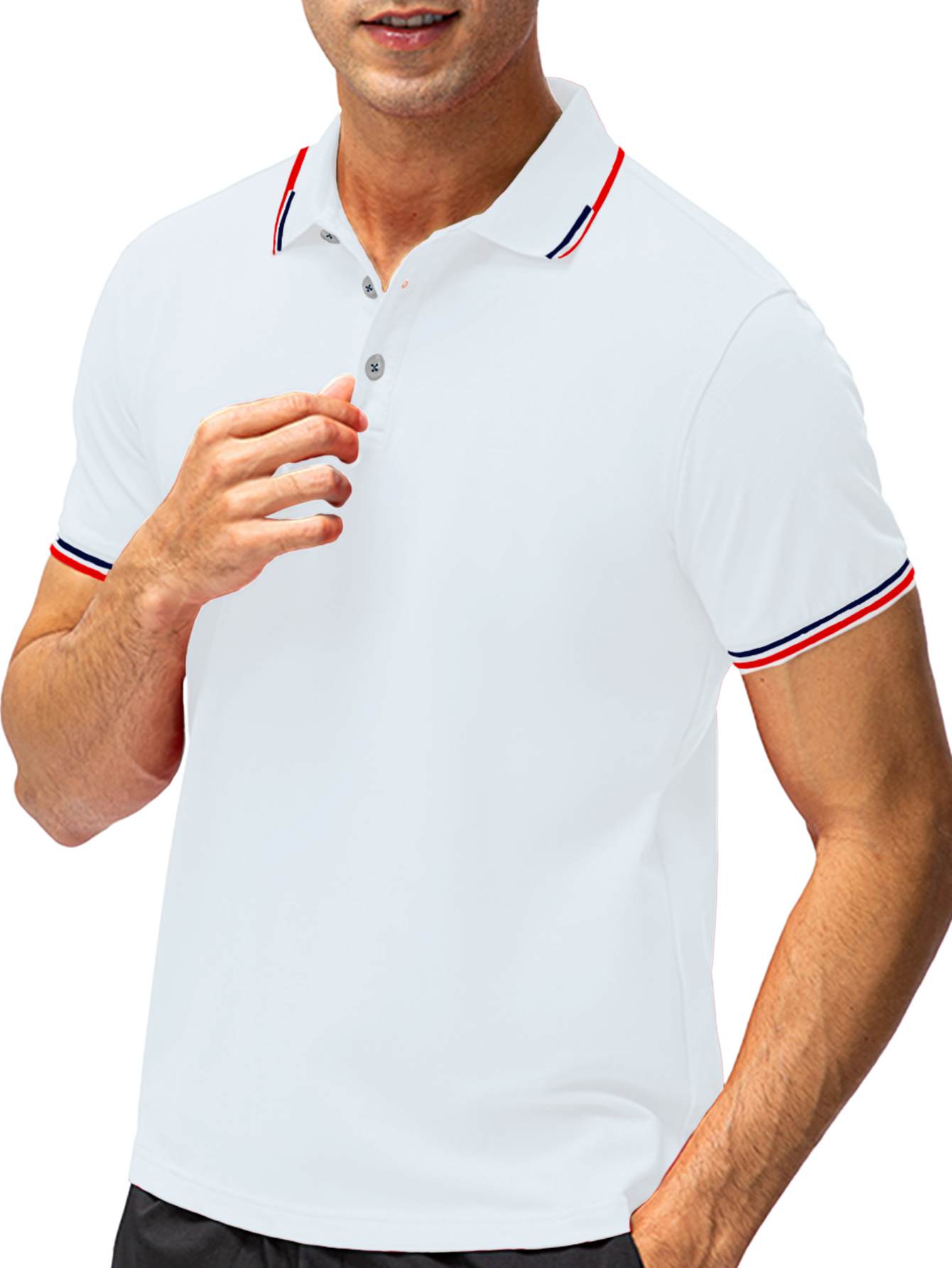 Foto 2 | Polo Shendy Vendy Manga Corta color Blanco para Hombre