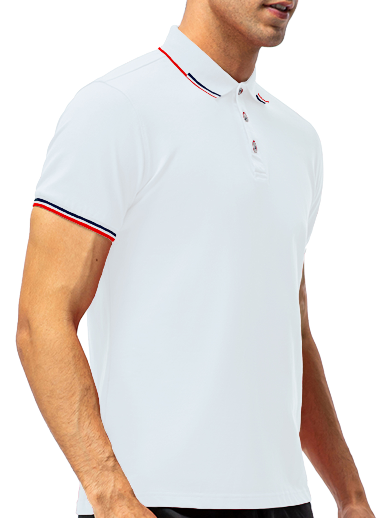 Foto 3 | Polo Shendy Vendy Manga Corta color Blanco para Hombre