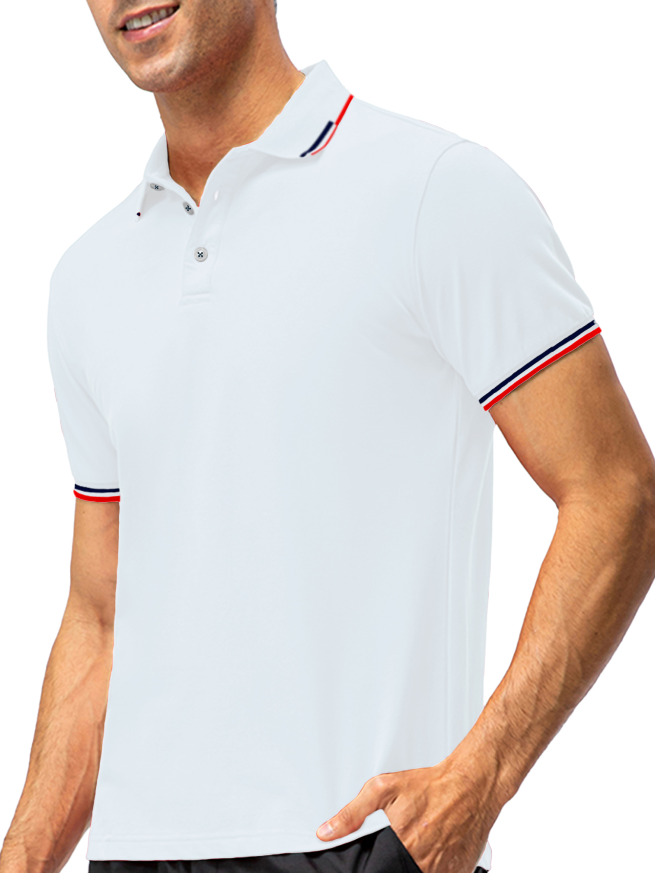 Foto 5 | Polo Shendy Vendy Manga Corta color Blanco para Hombre